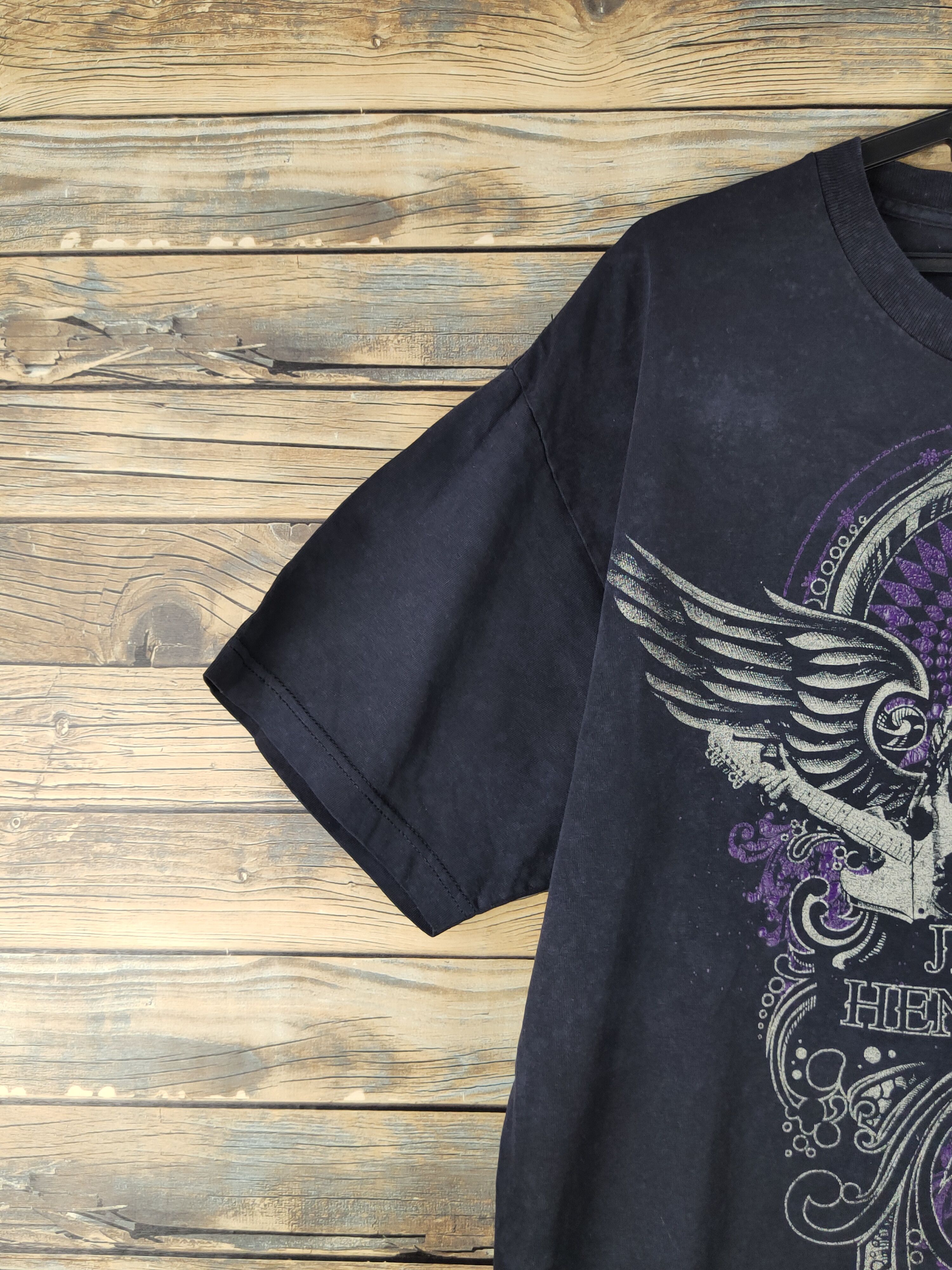 Band Tees DLL Jimi Hendrix rap band vintage faded Black tee #1442 Size US XL / EU 56 / 4 - 4 Thumbnail