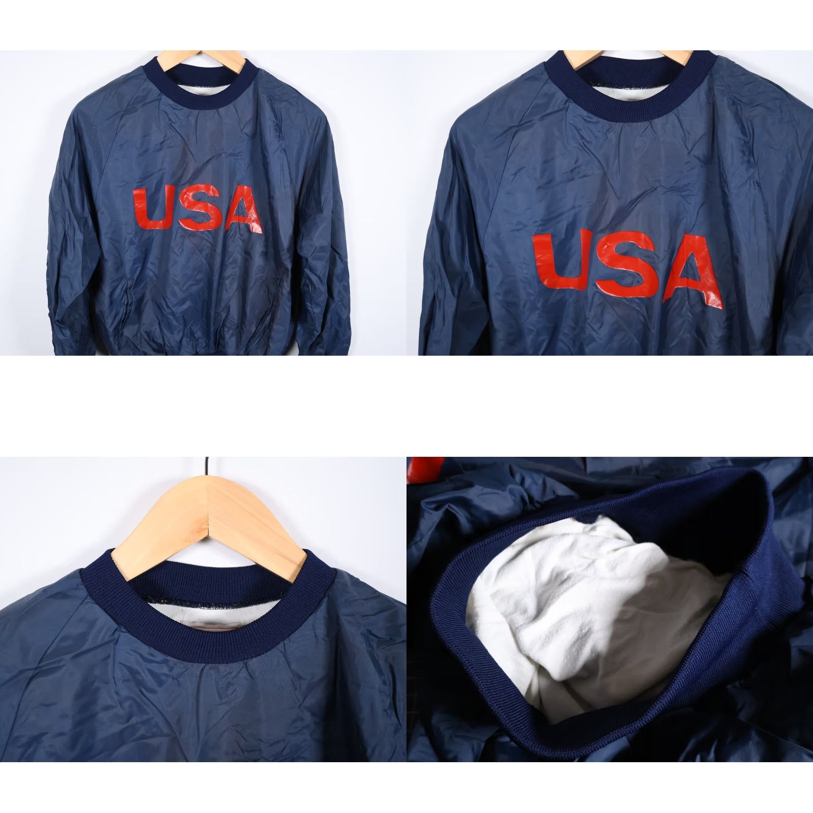 Vintage VINTAGE Bike Athletic Windbreaker Jacket Adults Medium Blue USA Print Pullover Lined 90s Sports Mens Jackets Size US M / EU 48-50 / 2 - 8 Thumbnail