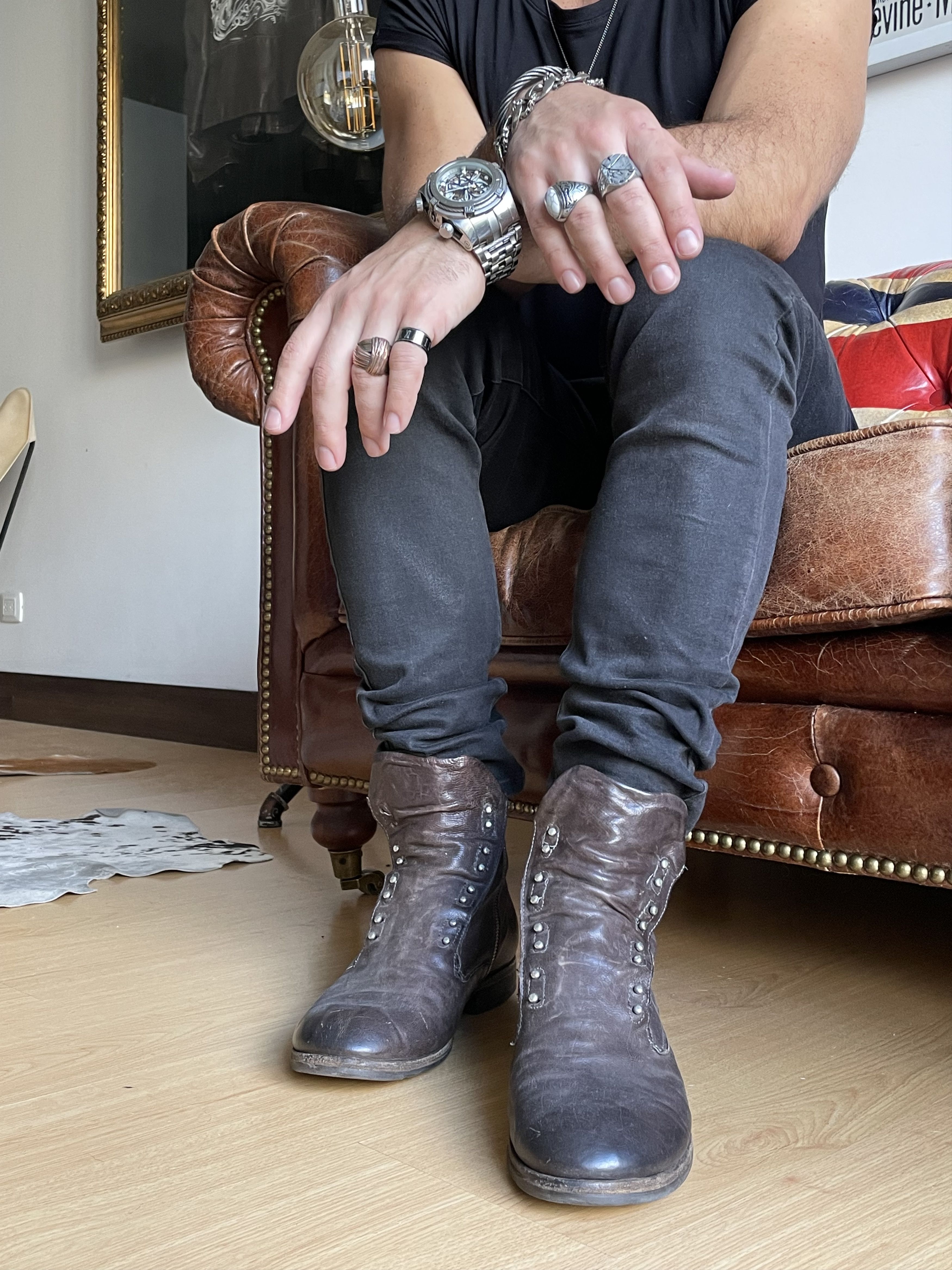 Allsaints AS 98 All Saints Brown Leather Boots Distressed Size US 10 / EU 43 - 6 Thumbnail