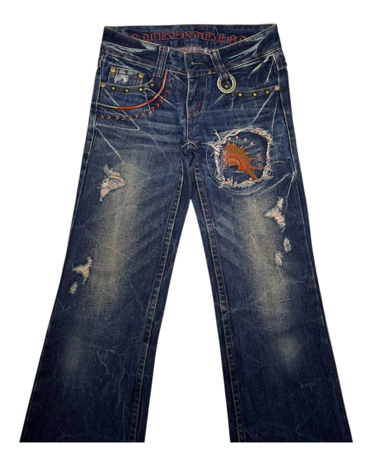 Hysteric Glamour RIOBERA DISTRESSED FLARED BOOTCUT JEANS Size 29" - 7 Thumbnail