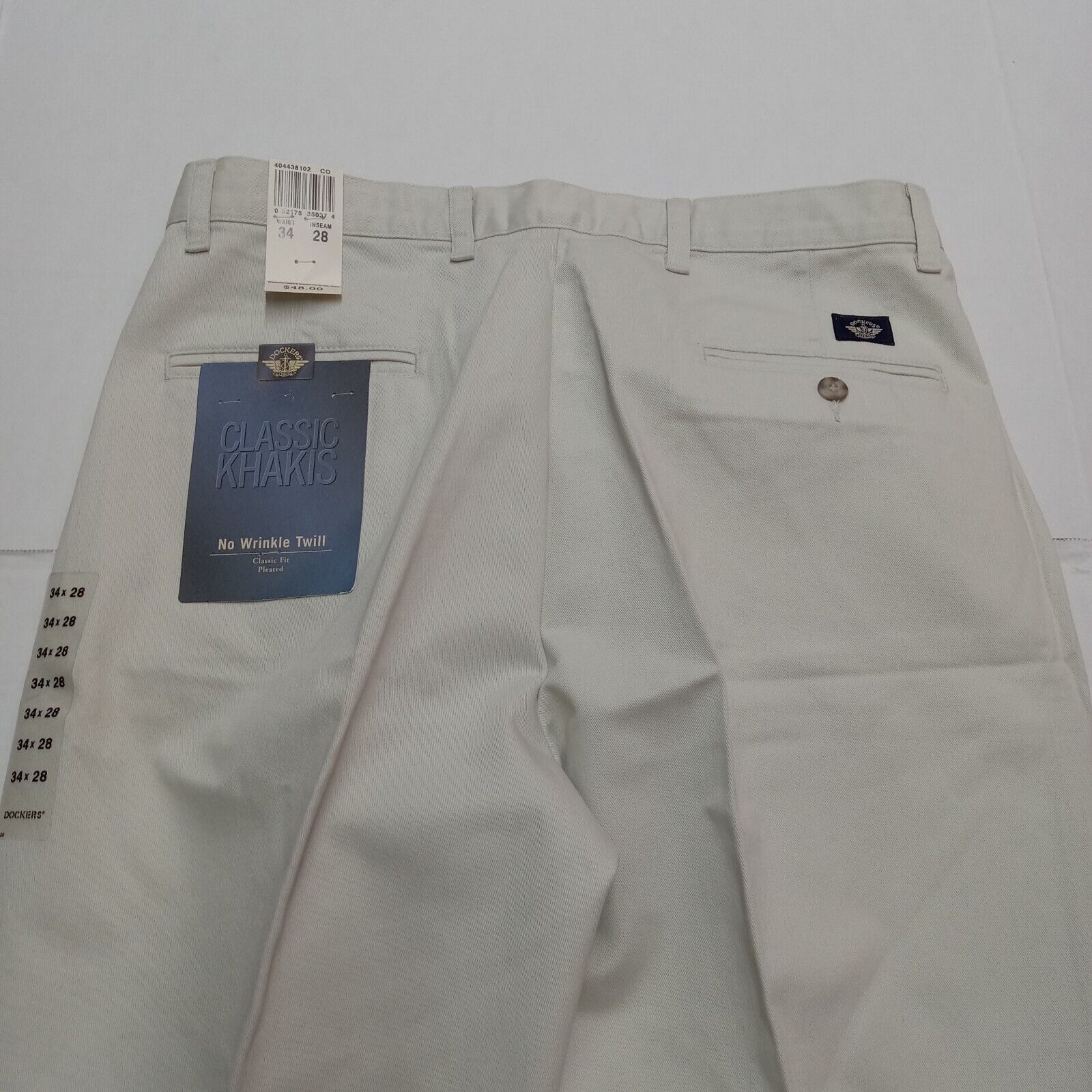 Dockers Vintage Dockers Khakis Men's 34x28 Beige Pleated Classic Fit Size US 34 / EU 50 - 8 Thumbnail