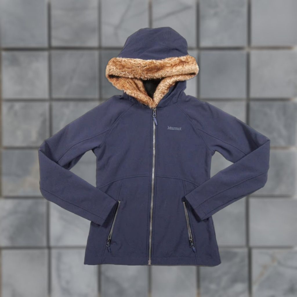 Marmot Marmot Women's Small Blue Hoodie Jacket Faux Fur Full Zip Casual Outdoor Size S / US 4 / IT 40 - 1 Thumbnail