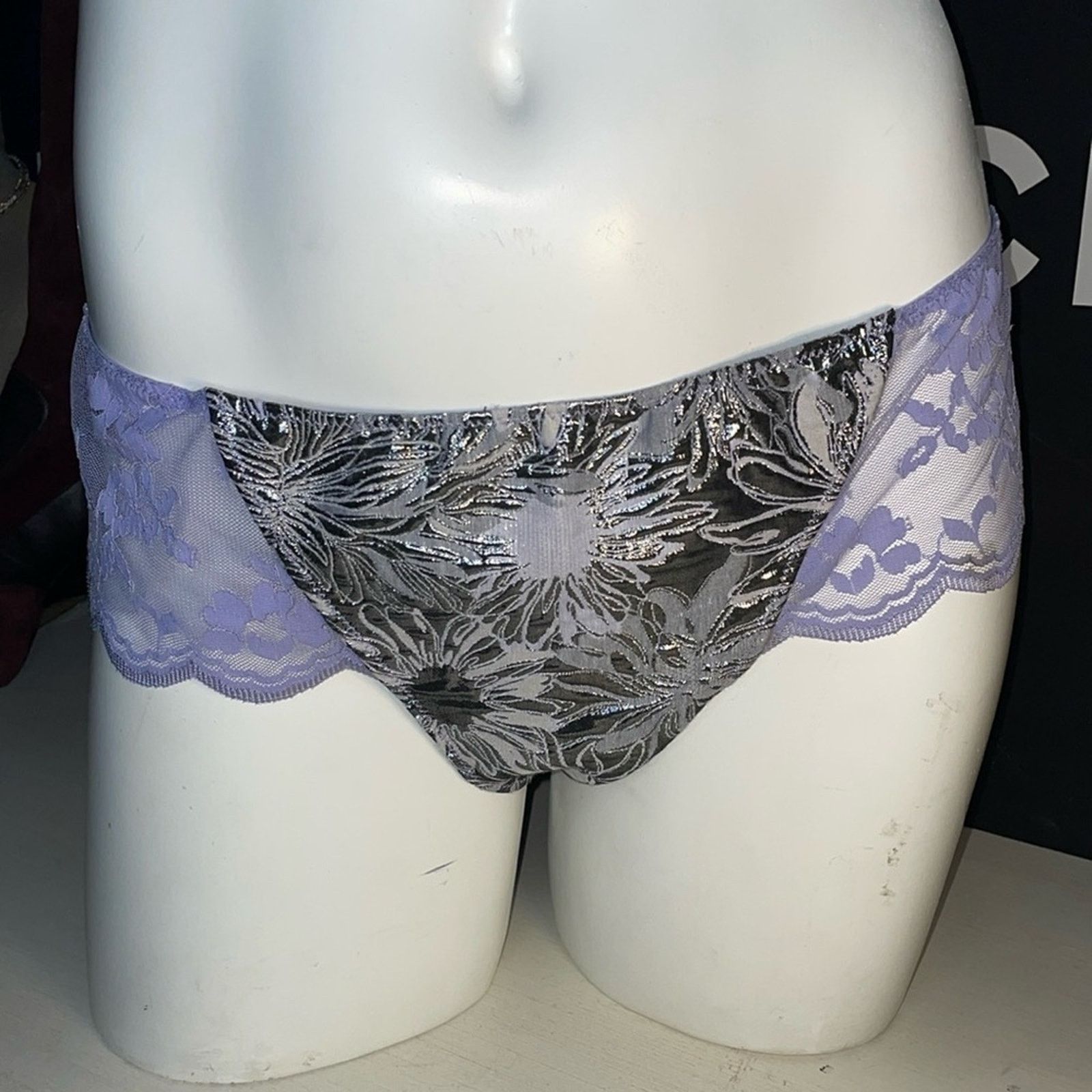 Victoria's Secret Victoria Secret FASHION SHOW Panties VS Silver Brocade Size ONE SIZE - 2 Thumbnail