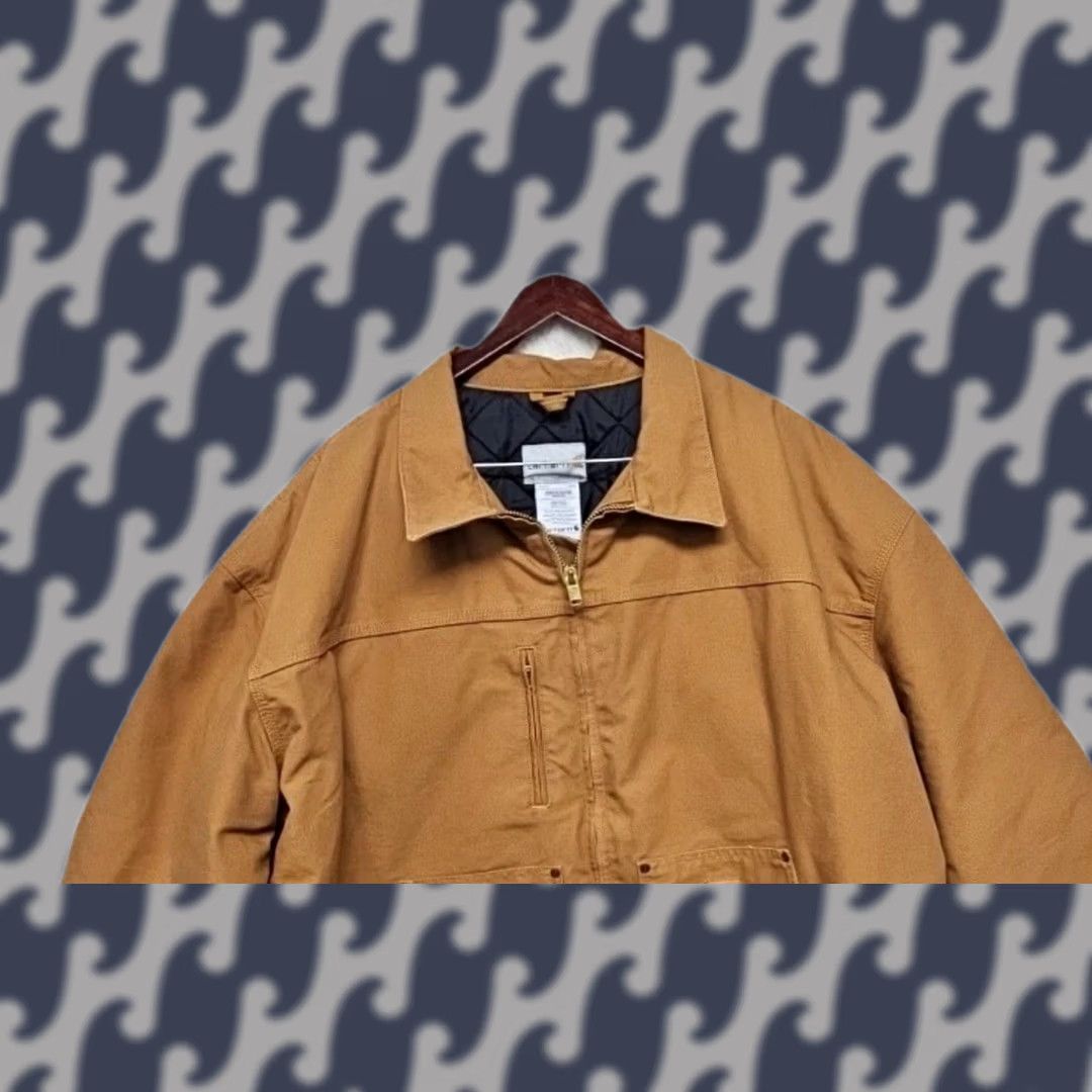 Carhartt Carhartt Duck Canvas Quilted Lined Work Jacket Brown 4XL Regular Mens Big & Tall Jacket Size US XXL / EU 58 / 5 - 1 Thumbnail