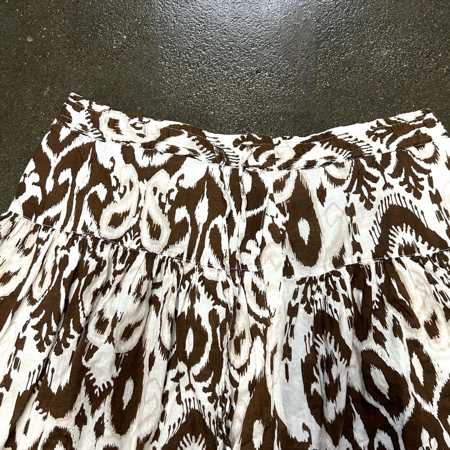 Etro VINTAGE? No — Metro Wear Skirt Womens Small Brown White Ikat A-Line Lined Boho Flowy Casual Size 28" / US 6 / IT 42 - 2 Thumbnail