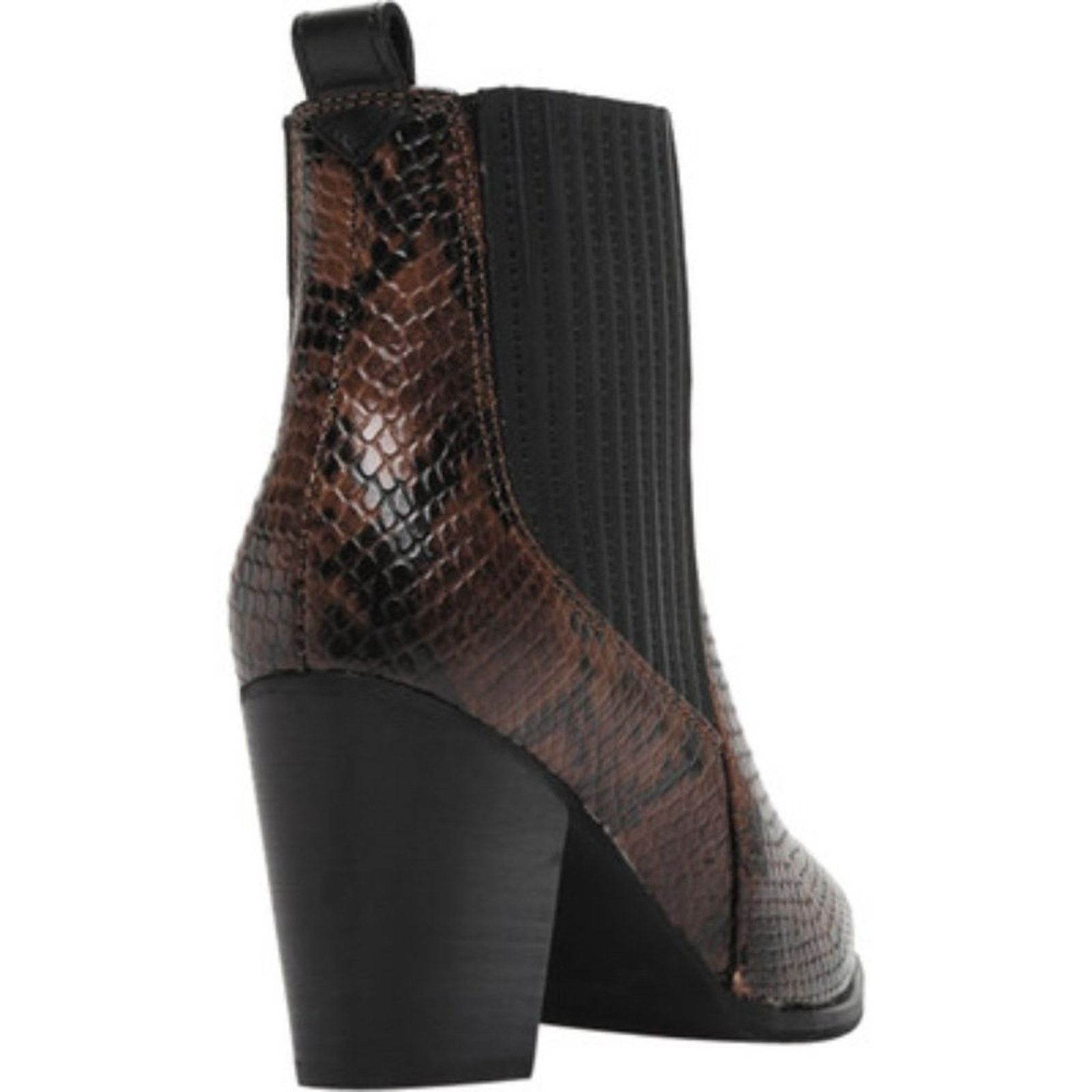 Clarks Clarks West Lo Dark Tan Snake Leather Heeled Booties Size US 8 / IT 38 - 16 Thumbnail