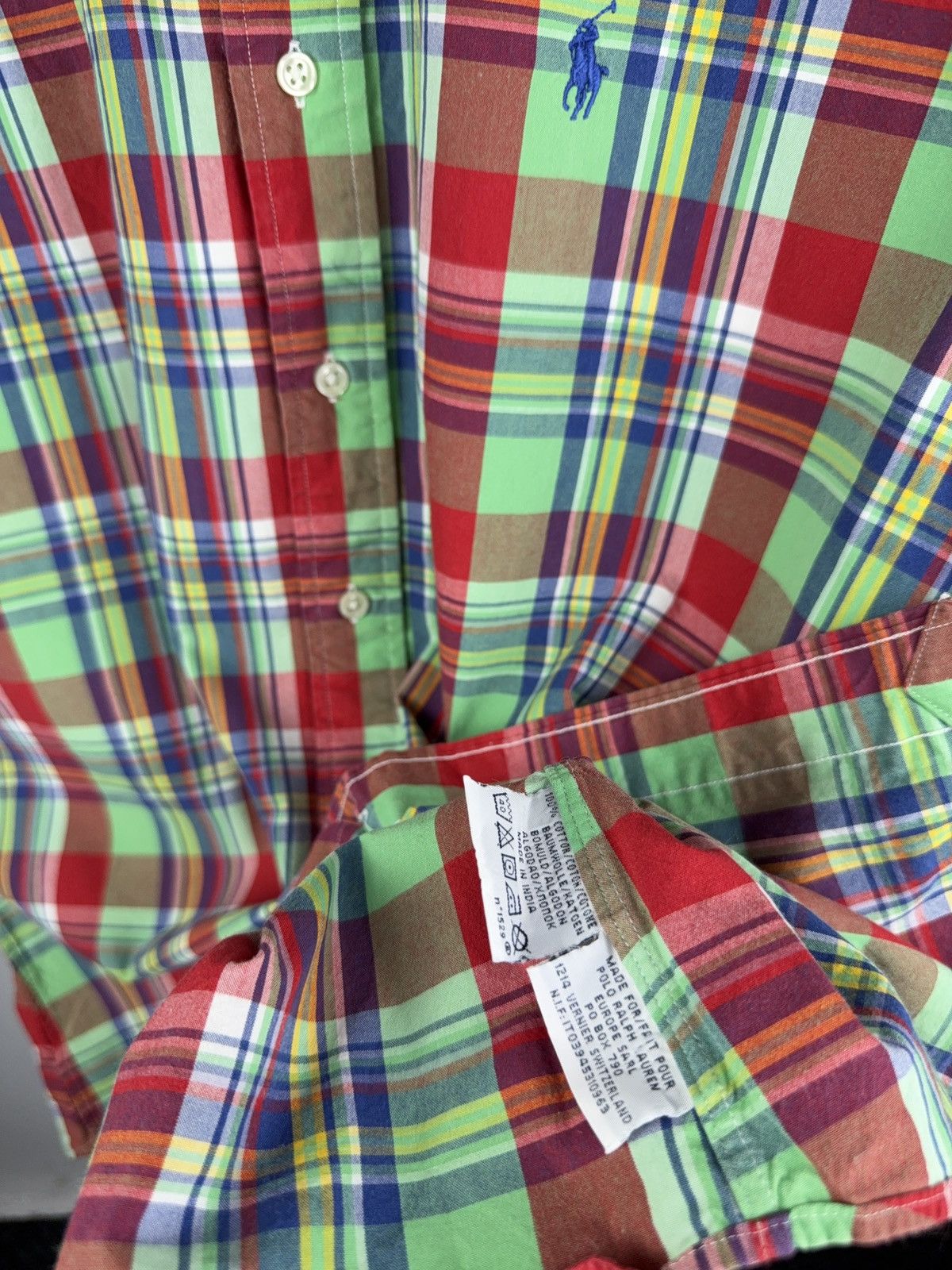Polo Ralph Lauren Vintage 90s PRL Polo Ralph Lauren Madras Plaid Shirt Size US L / EU 52-54 / 3 - 6 Thumbnail
