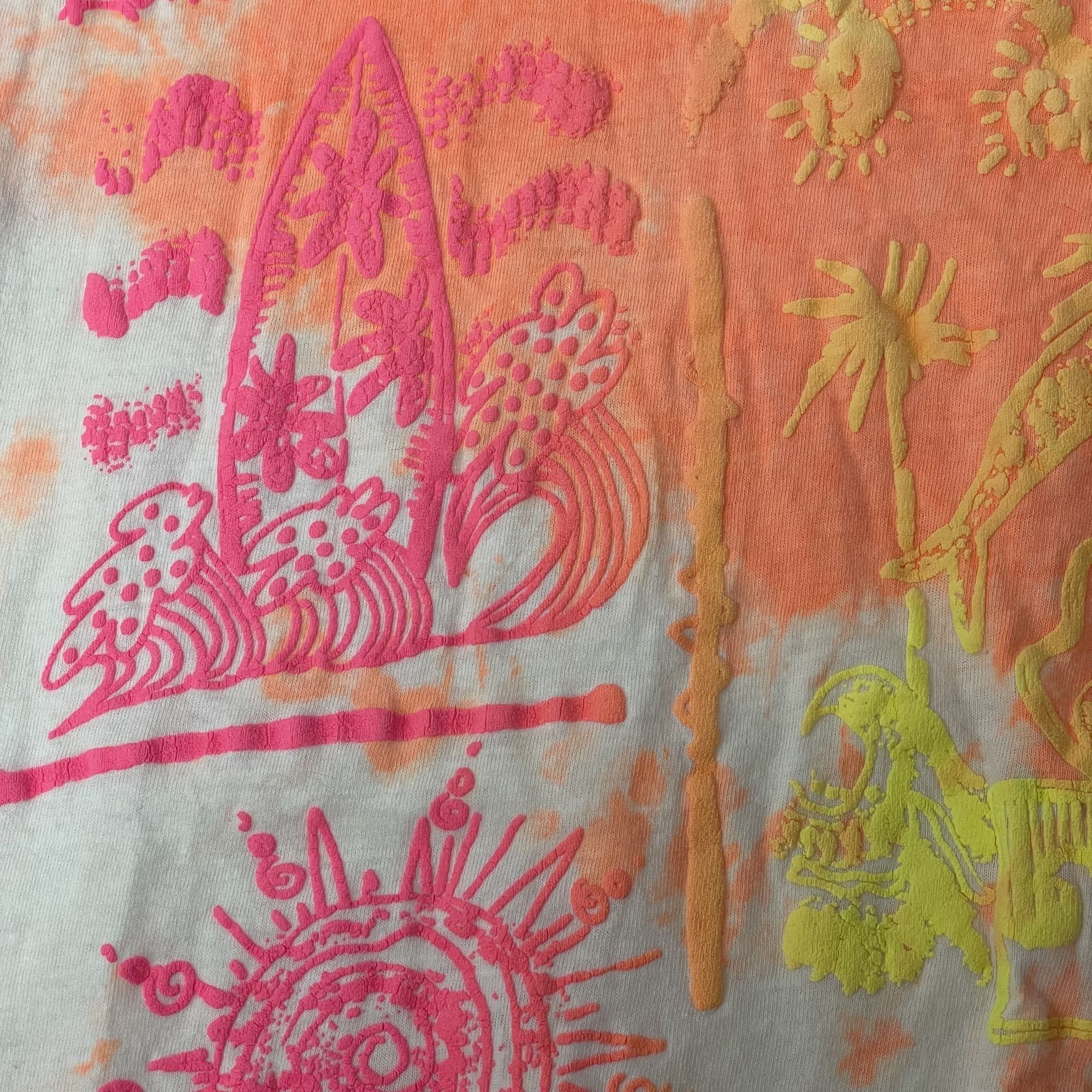 Other Vtg Screen Stars NEON TIE DYE Tropical Butterfly T Shirt Size US XXL / EU 58 / 5 - 3 Thumbnail