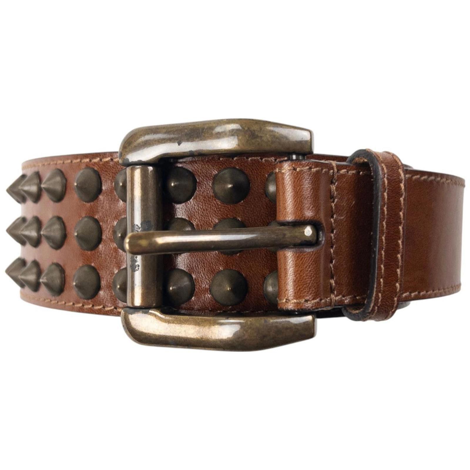 Vintage Burberry Studded Leather Belt Size W30