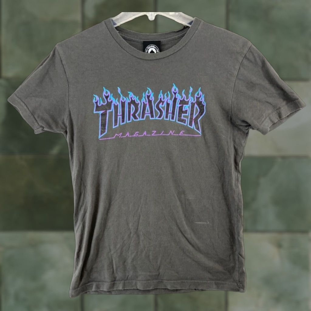 Thrasher Thrasher Magazine Womens Promo TShirt XS Gray Flame Grunge Size XS / US 0-2 / IT 36-38 - 1 Thumbnail