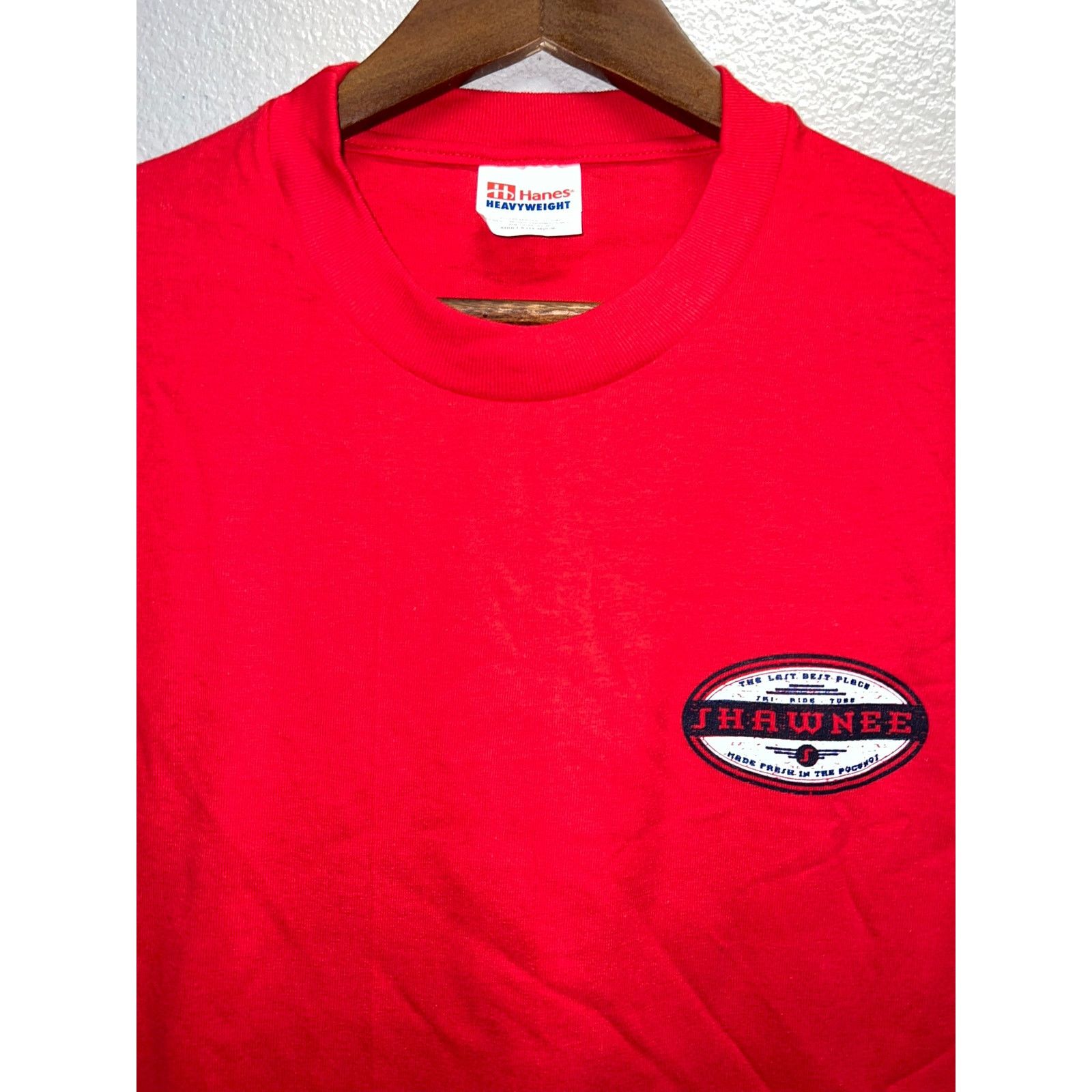 Hanes Vintage Shawnee Shirt Pennsylvania Poconos Mountains Red 90s Size US S / EU 44-46 / 1 - 2 Thumbnail