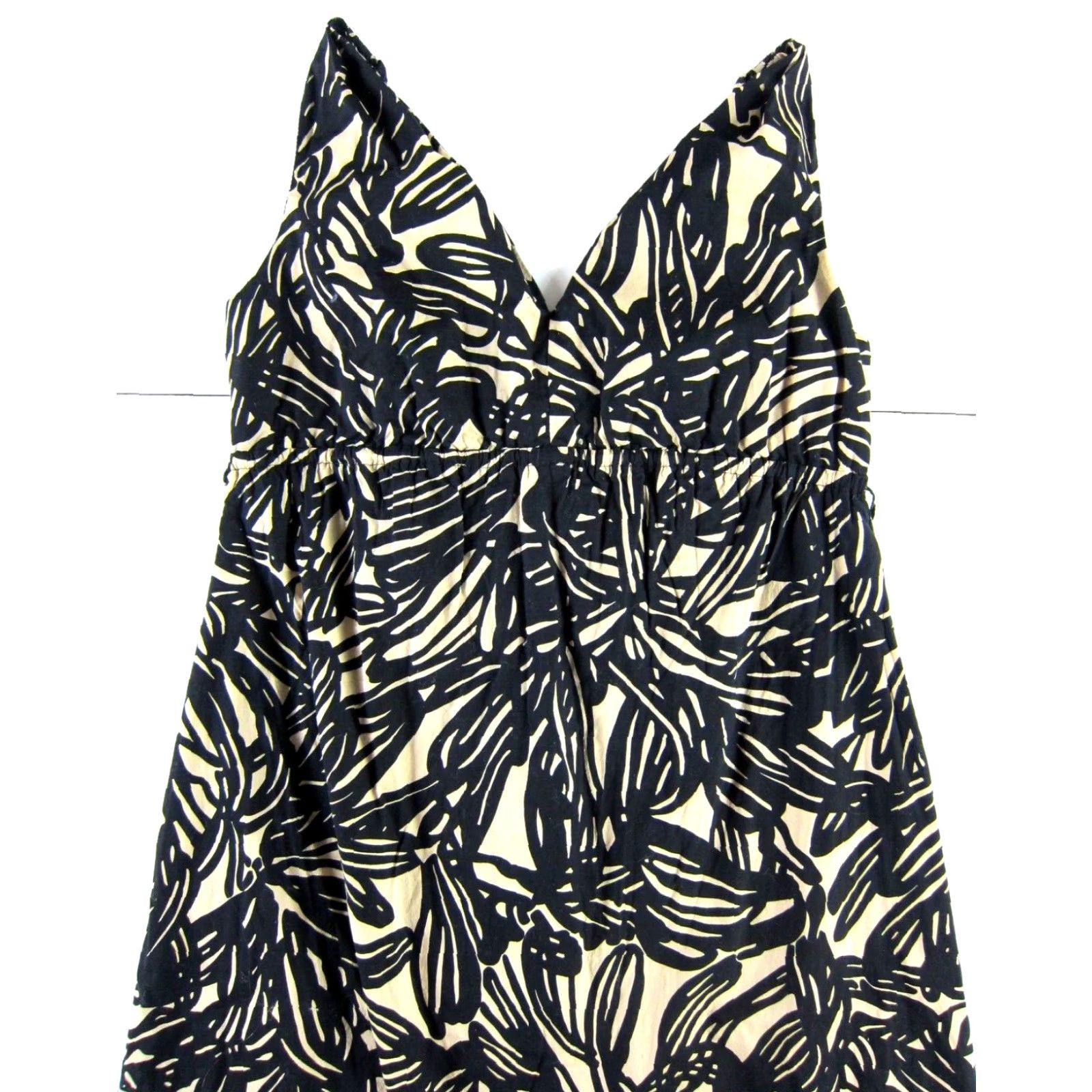 Gap VINTAGE Gap Maternity 100% Cotton Black Beige Floral Long Tank Maxi Pregnancy Dress 2 Size XS / US 0-2 / IT 36-38 - 3 Thumbnail
