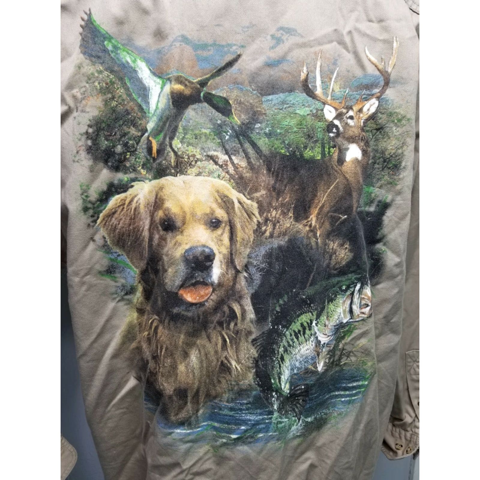 Vintage NCC Apparel Mens 2XL Khaki Buttondown Hunting Fishing LS Shirt Double Sided Size US XXL / EU 58 / 5 - 3 Thumbnail