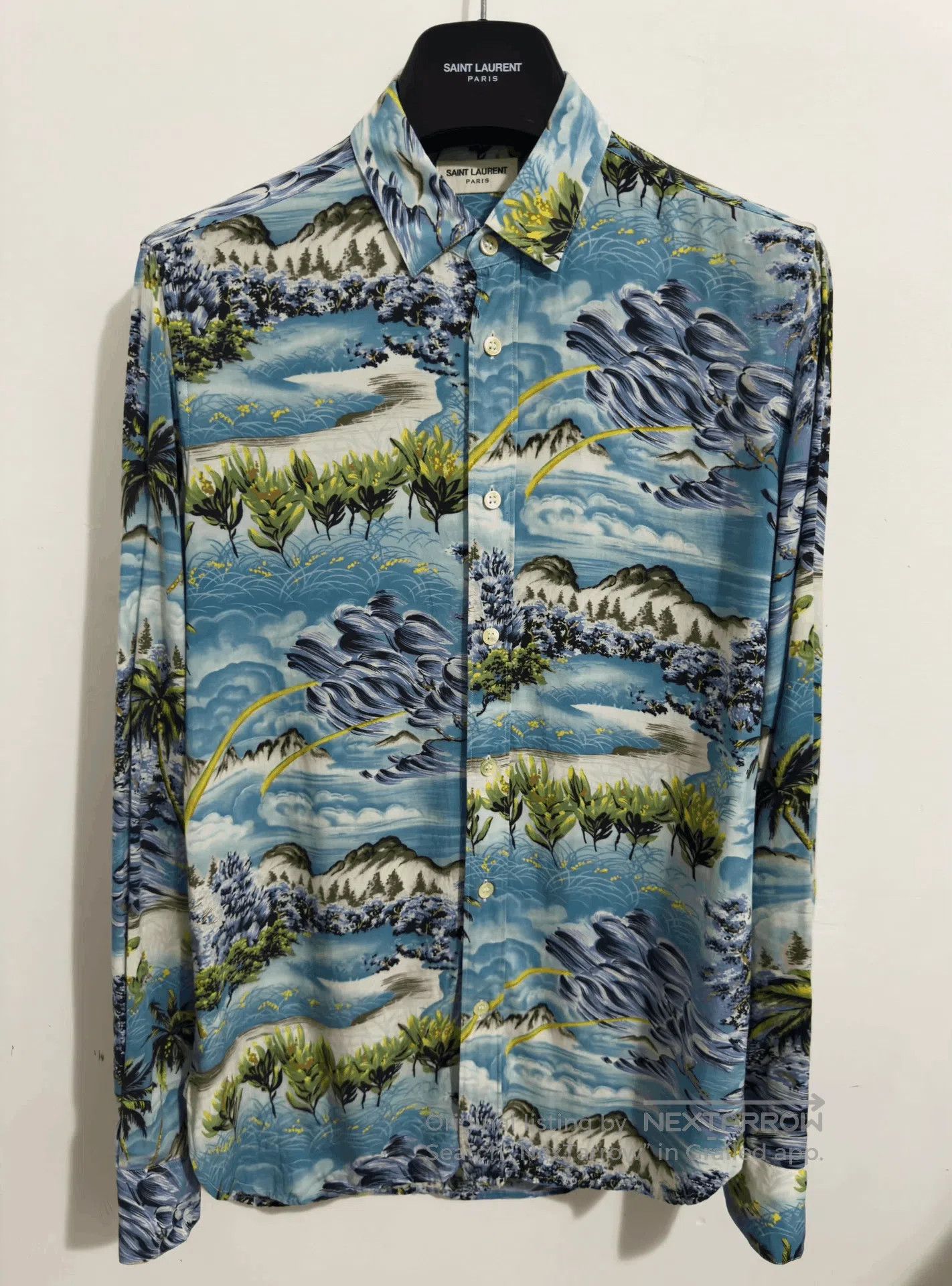 Hedi Slimane Saint Laurent 16SS Palm Wave Print Shirt. Size US M / EU 48-50 / 2 - 1 Thumbnail