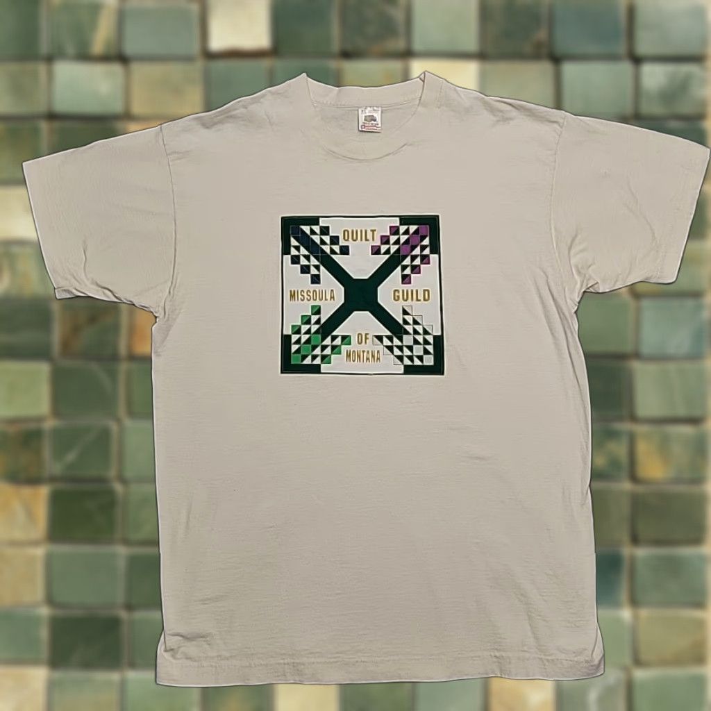 Jerzees VTG Quilters Guild Shirt Mens XL Single Stitch 90s Missoula Montana Made in USA Size US XL / EU 56 / 4 - 1 Thumbnail