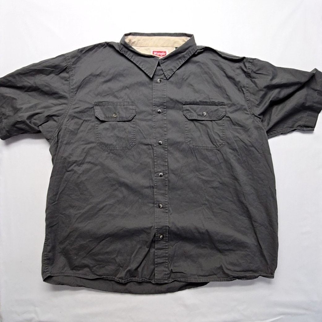 Wrangler Wrangler Button Down Shirt Gray Short Sleeve Casual 3XL Size US XXL / EU 58 / 5 - 1 Thumbnail