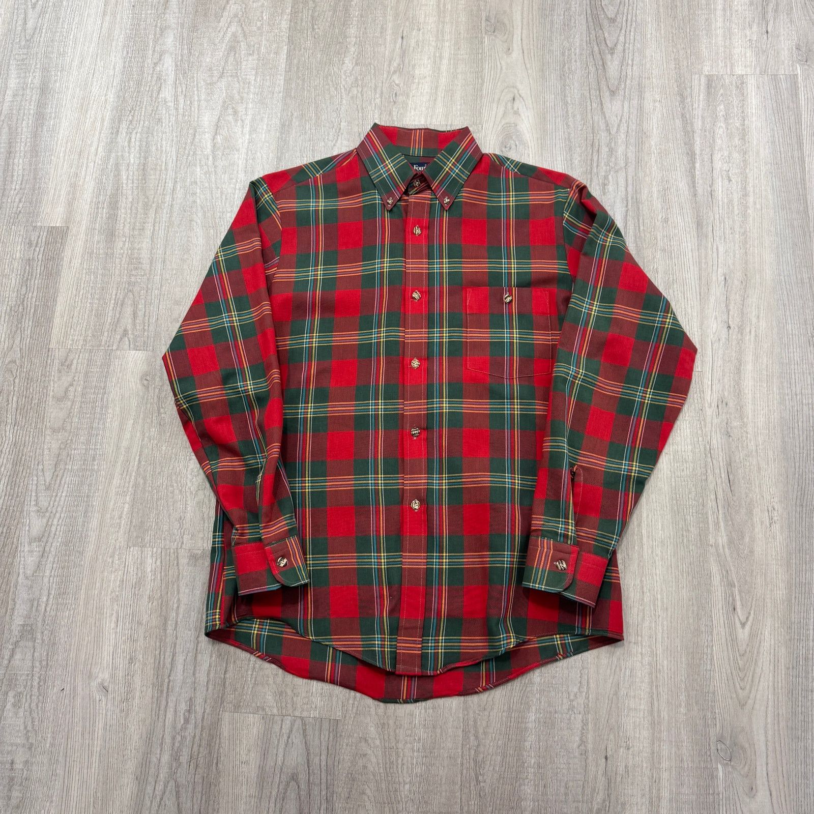 Vintage Vintage Par Four Button Shirt Medium Red Green Plaid 80s Size US M / EU 48-50 / 2 - 1 Thumbnail