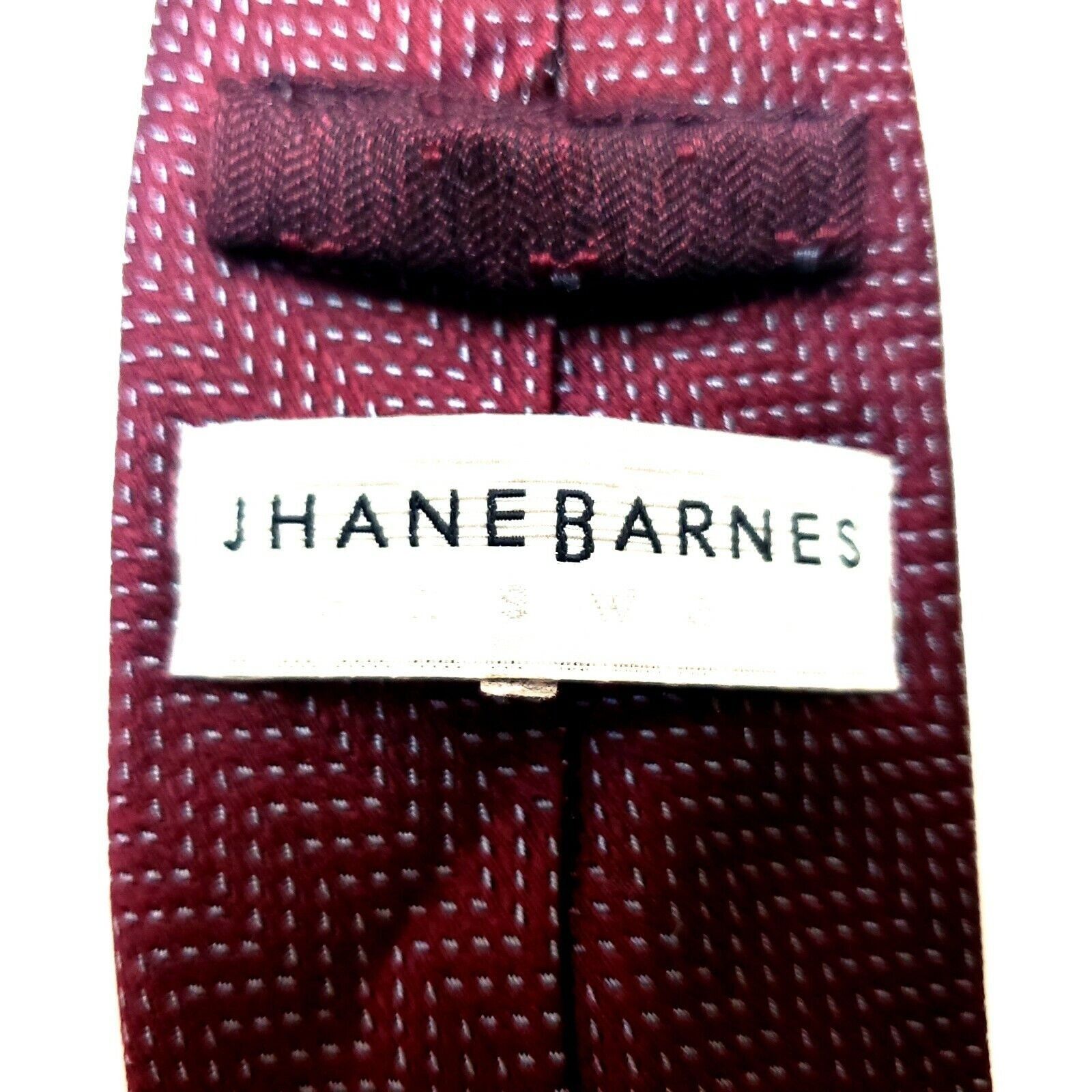 Jhane Barnes Jhane Barnes Silk Tie Red Woven Geometric Skinny Size ONE SIZE - 3 Thumbnail
