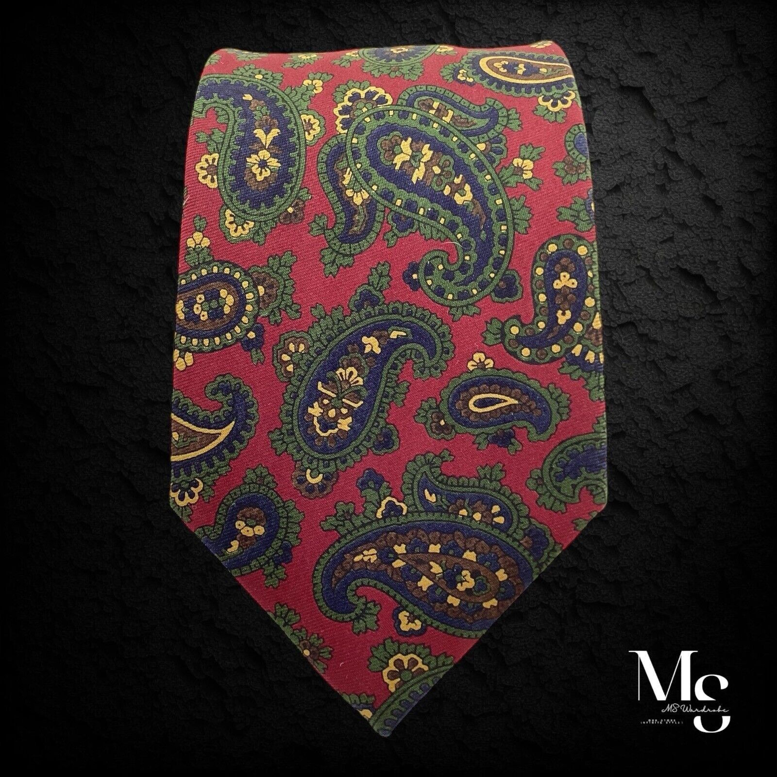 Other BOND STREET Burgundy Paisley Luxury Silk Tie In Made England Size ONE SIZE - 4 Thumbnail