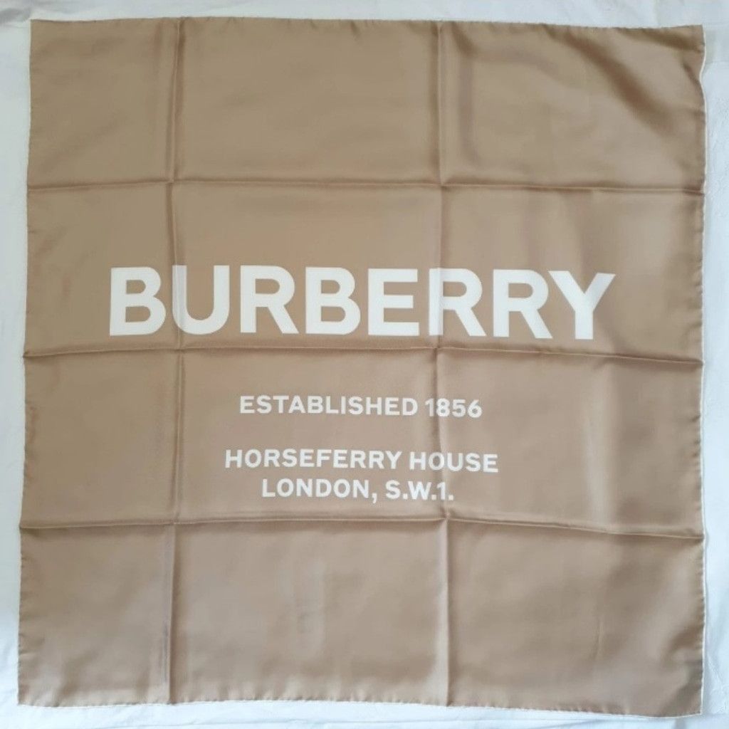 Burberry Burberry Square Silk Shawl - Beige Size ONE SIZE - 1 Thumbnail