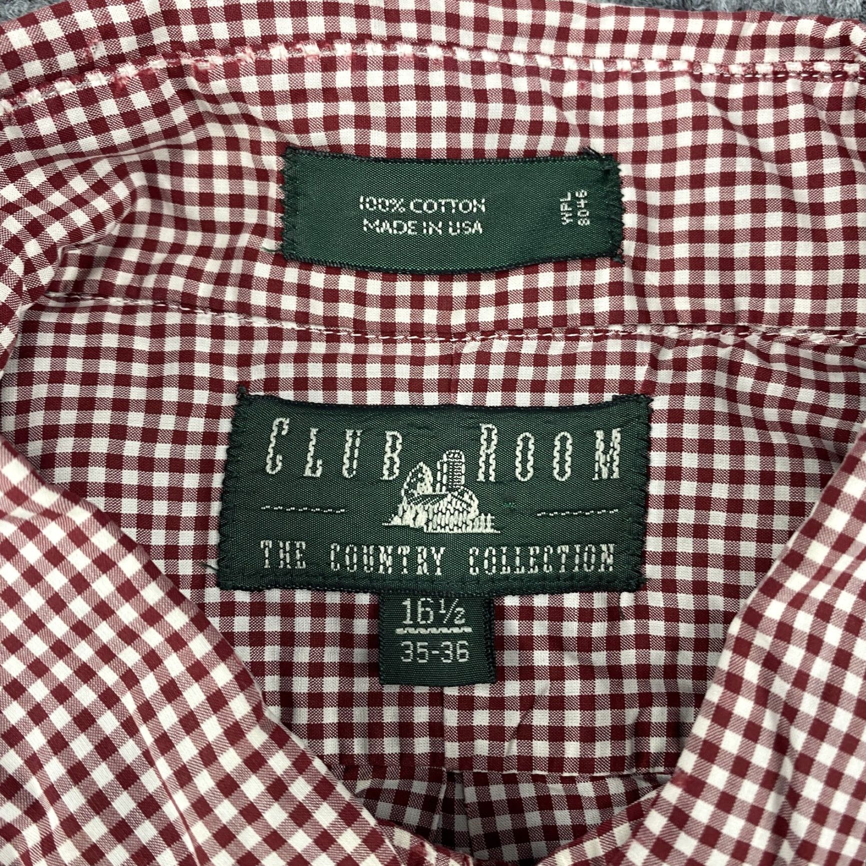 Club Room VINTAGE Club Room Shirt Mens 16.5 35-36 Red Gingham Button-Down Cotton Made USA Shirt Mens 16.5 35-36 Red Gingham Button Down Cotton USA Size US XL / EU 56 / 4 - 5 Thumbnail