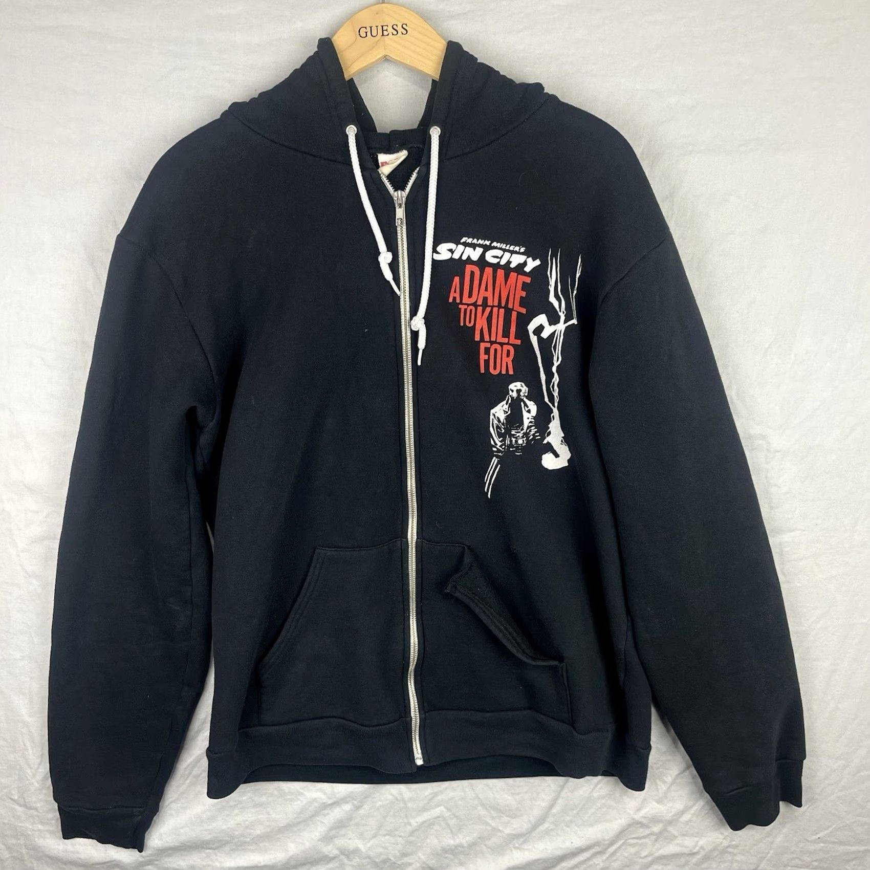 American Apparel Nike Shirt Mens XL Sin City Sweater Hoodie A Dame To Kill For Movie Crew Full Zip Graphic Print Hooded Pockets Black Glow Size US XL / EU 56 / 4 - 2 Thumbnail