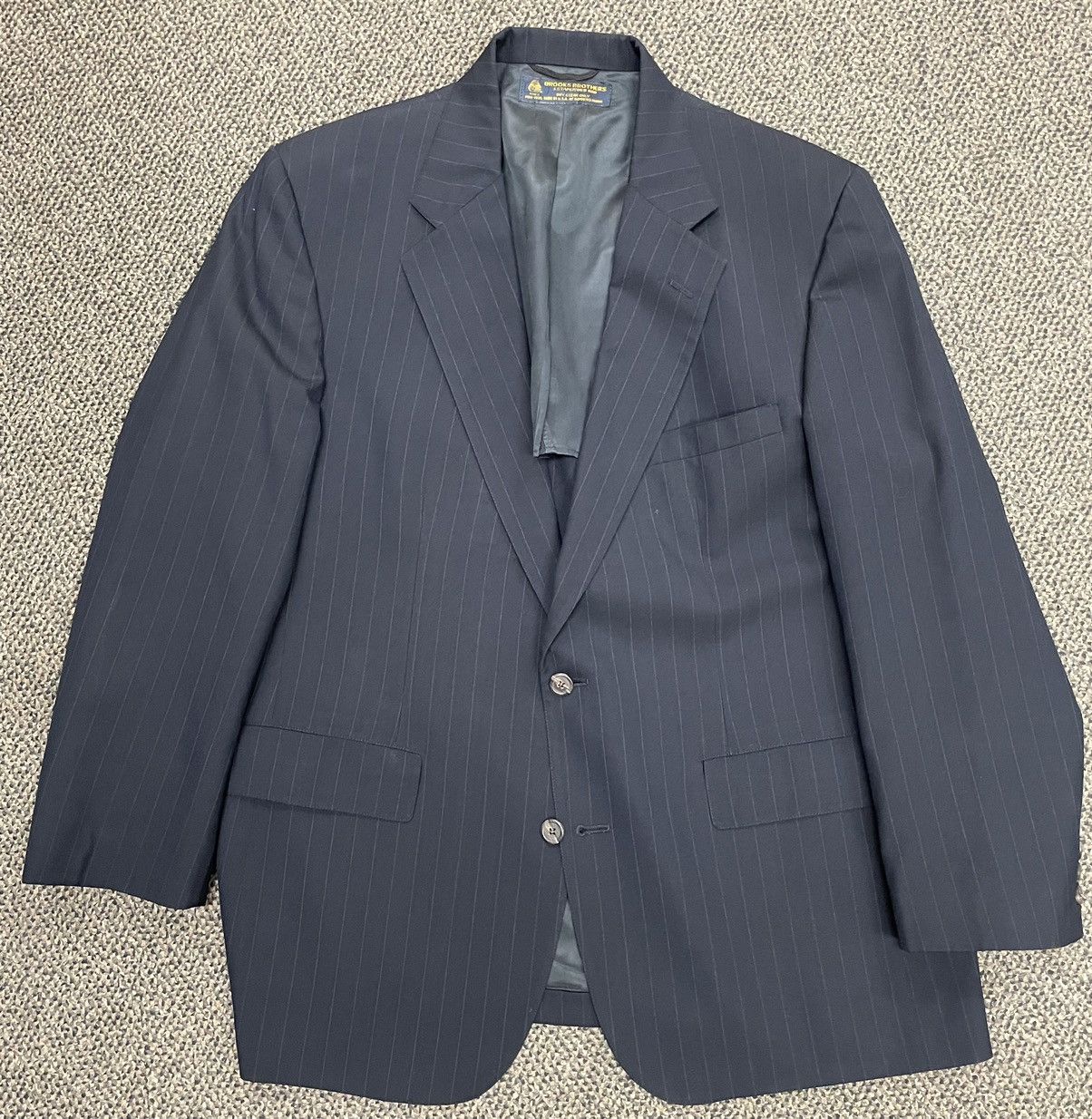 Brooks Brothers × Vintage Subtle Pinstripe Wool Suit Size 46R - 8 Thumbnail