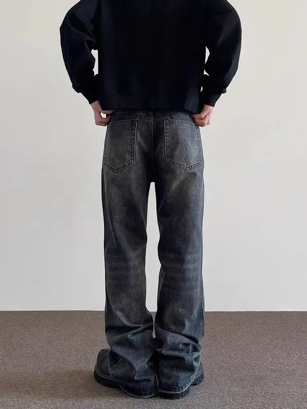 Other High street washed old straight tube micro flared jeans Size US 34 / EU 50 - 5 Thumbnail