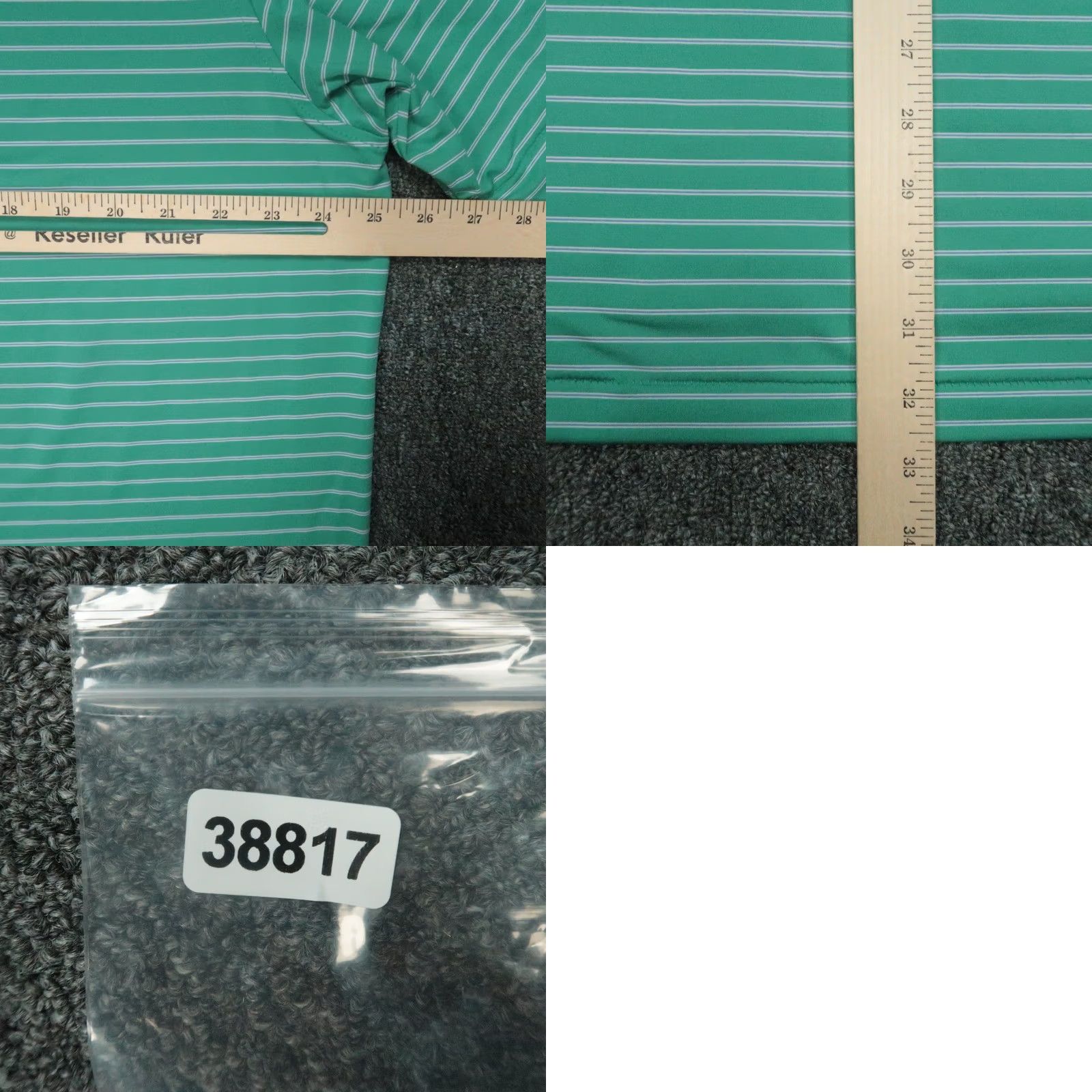 Peter Millar VINTAGE Peter Millar Shirt Mens XL Green Striped Polo Exercises? (Note: No additional text allowed) Size US XL / EU 56 / 4 - 8 Thumbnail