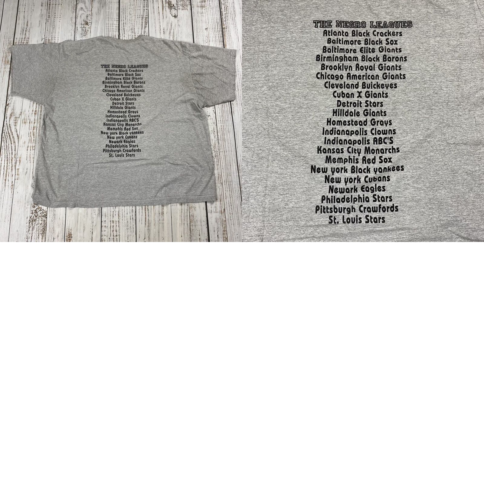 Vintage VINTAGE NFINITI DESIGNZ GRAY T-SHIRT BASEBALL NEGRO LEAGUES 3XL USA MADE MENS Size US XXL / EU 58 / 5 - 8 Thumbnail