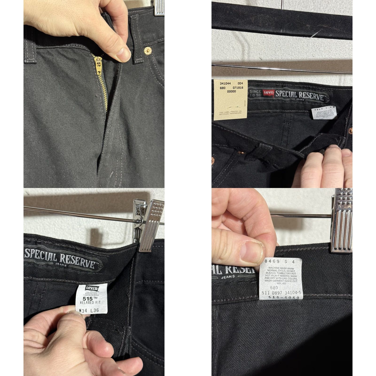 Levi's VINTAGE Levi's 515 Jeans 32W 36L Black Relaxed Fit 90s Kanye Mens Jeans 5-Pocket Straight 1997 USA Size US 32 / EU 48 - 8 Thumbnail