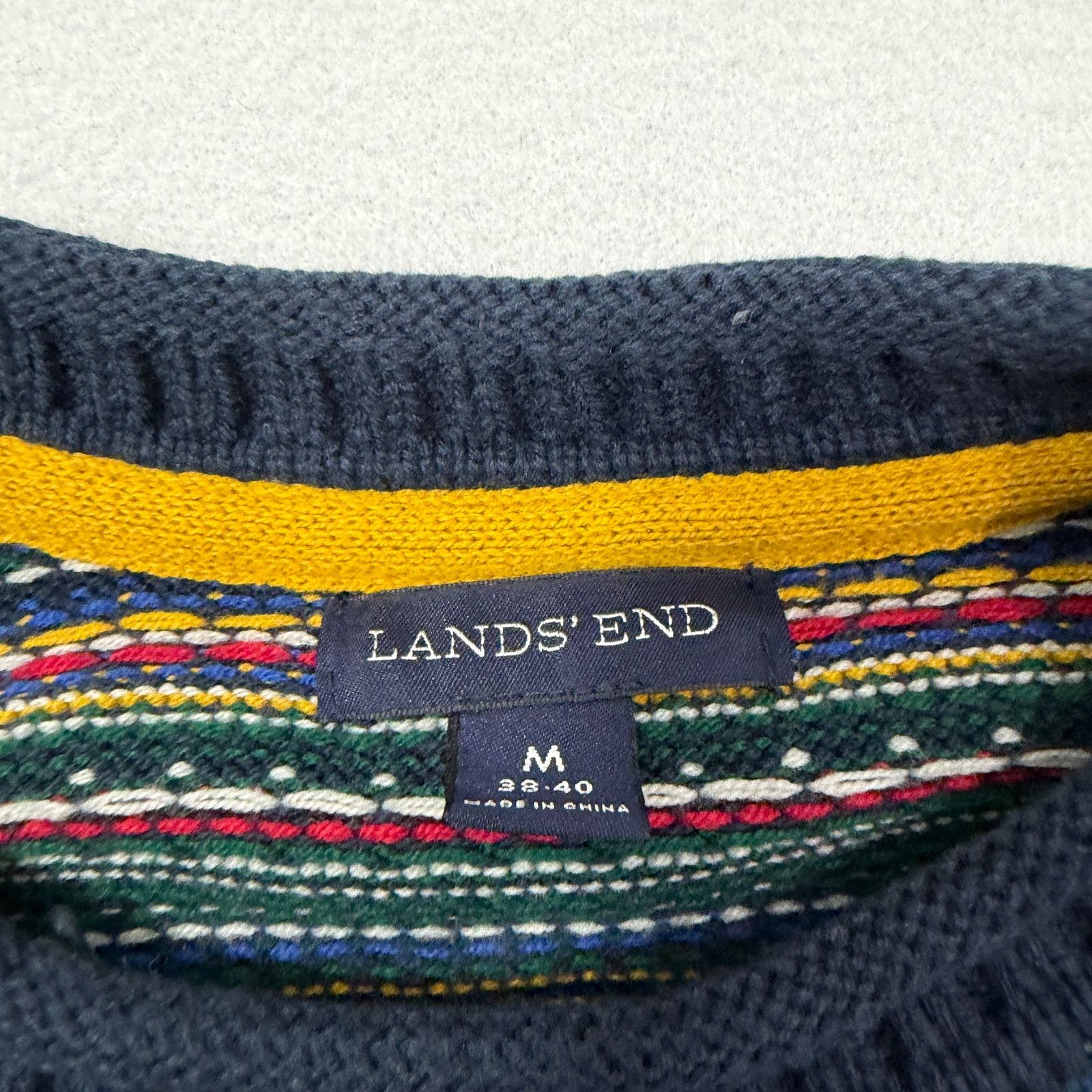 Lands' End Lands End Fair Isle Roll Neck Sweater Men's Medium Geometric Size US M / EU 48-50 / 2 - 5 Thumbnail