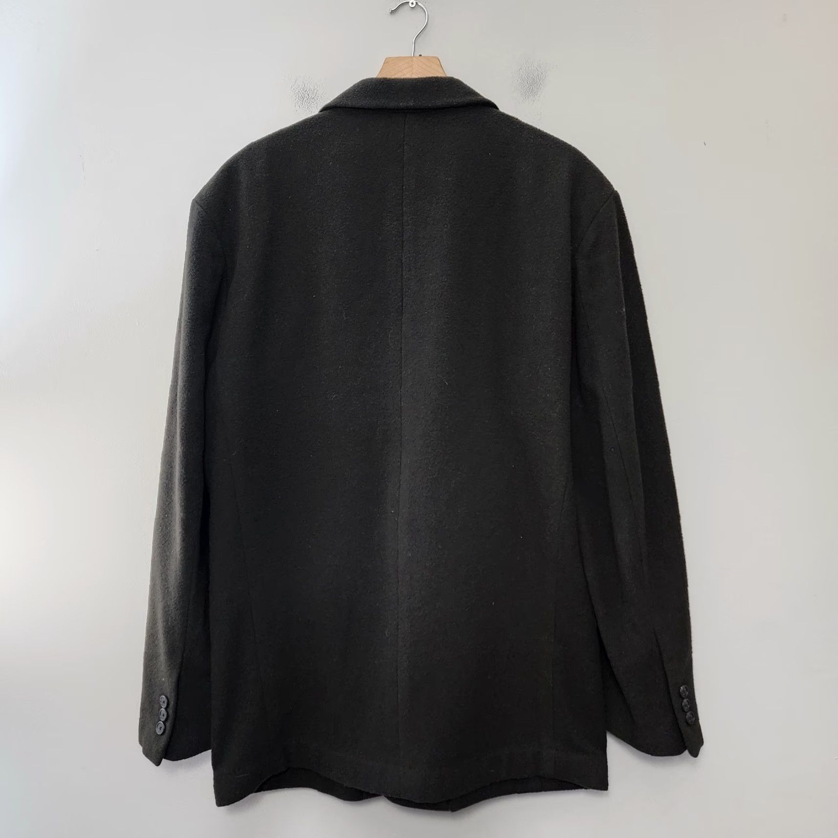 J.Crew VINTAGE J.CREW Blazer Coat Mens Large Wool Blend Green Jacket 90s Y2k Overcoat Mens Size 42R - 2 Thumbnail