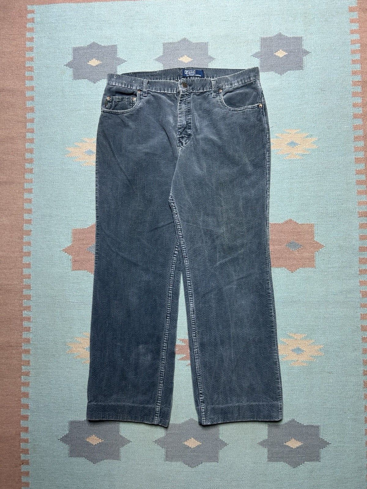Vintage Vtg polo Ralph Lauren corduroy pants straight baggy 36x30 Size US 36 / EU 52 - 4 Thumbnail