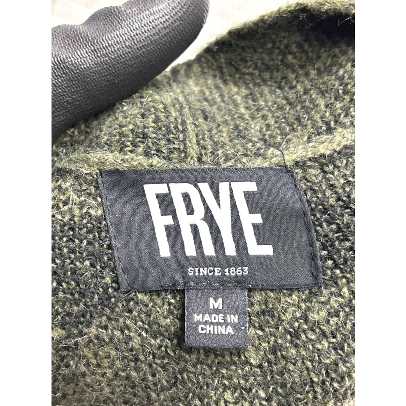 Frye Frye Cardigan Sweater Womens M Green Black White Knit Open Front Casual Geometric Vintage: No Size M / US 6-8 / IT 42-44 - 3 Thumbnail