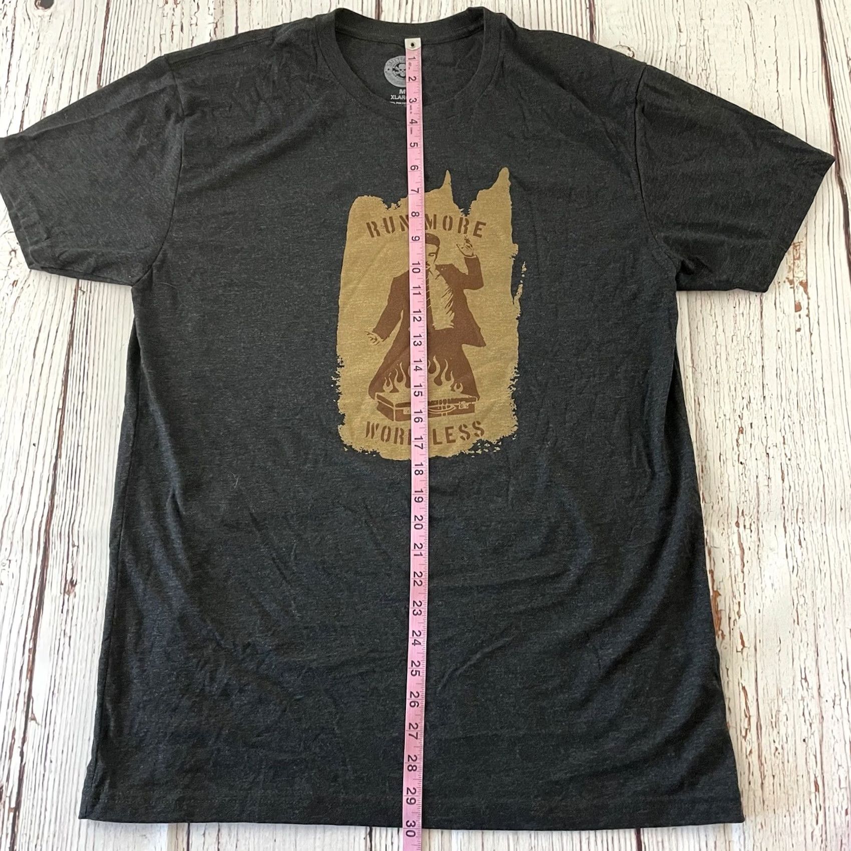 Vintage Safetee Third T-Shirt Mens XL Dark Gray Run More Work Less Short Sleeve Shirt Size US XL / EU 56 / 4 - 4 Thumbnail