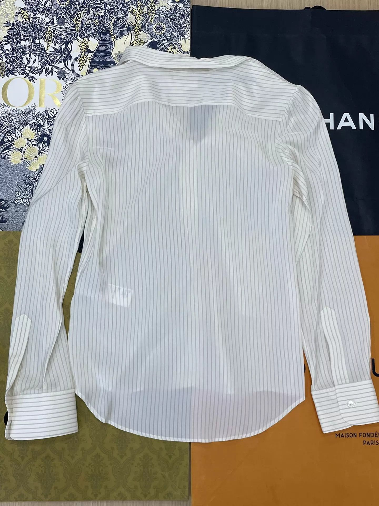 Celine Celine Color Blocked Striped Tied Shirt 36 Size XS / US 0-2 / IT 36-38 - 2 Thumbnail