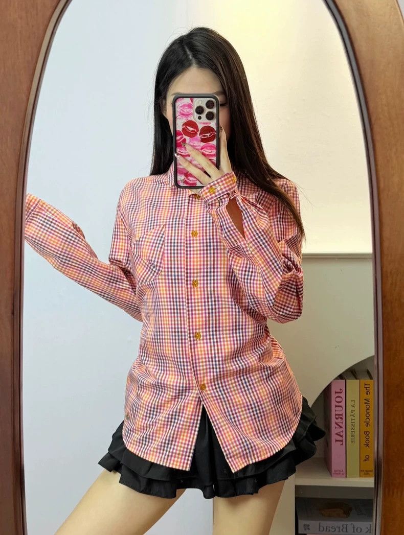 Vivienne Westwood Vivienne Westwood size2 Pink georgette long-sleeved shirt Size M / US 6-8 / IT 42-44 - 9 Thumbnail