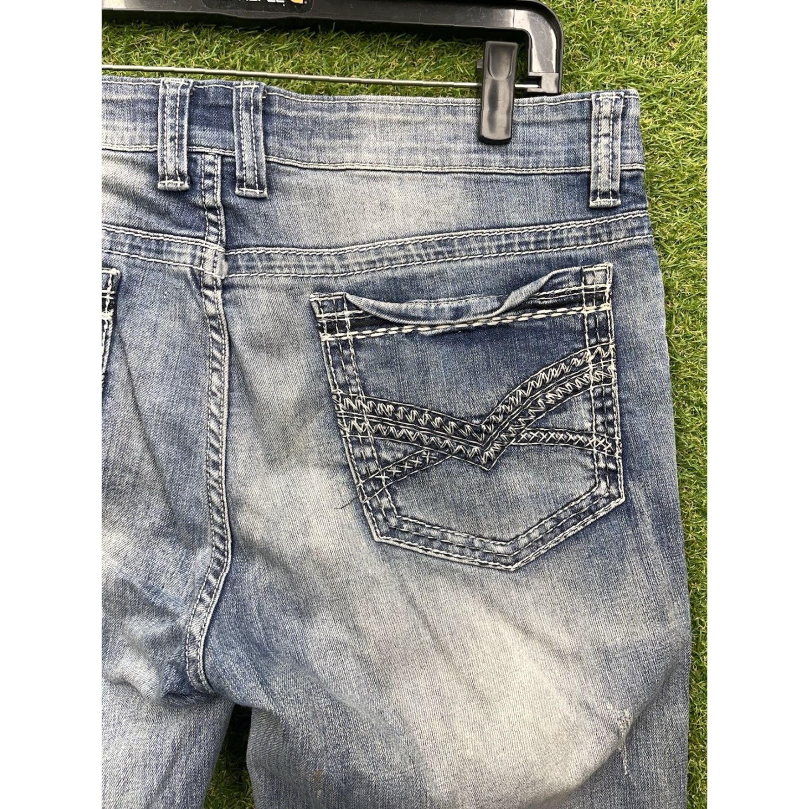 Vintage Helix Jeans Mens 36x30 Slim Straight Baggy Skater Y2K Buckle Cross Grunge Punk Denim Blue 5-Pocket Style Relaxed Mens Jeans Size US 36 / EU 52 - 7 Thumbnail
