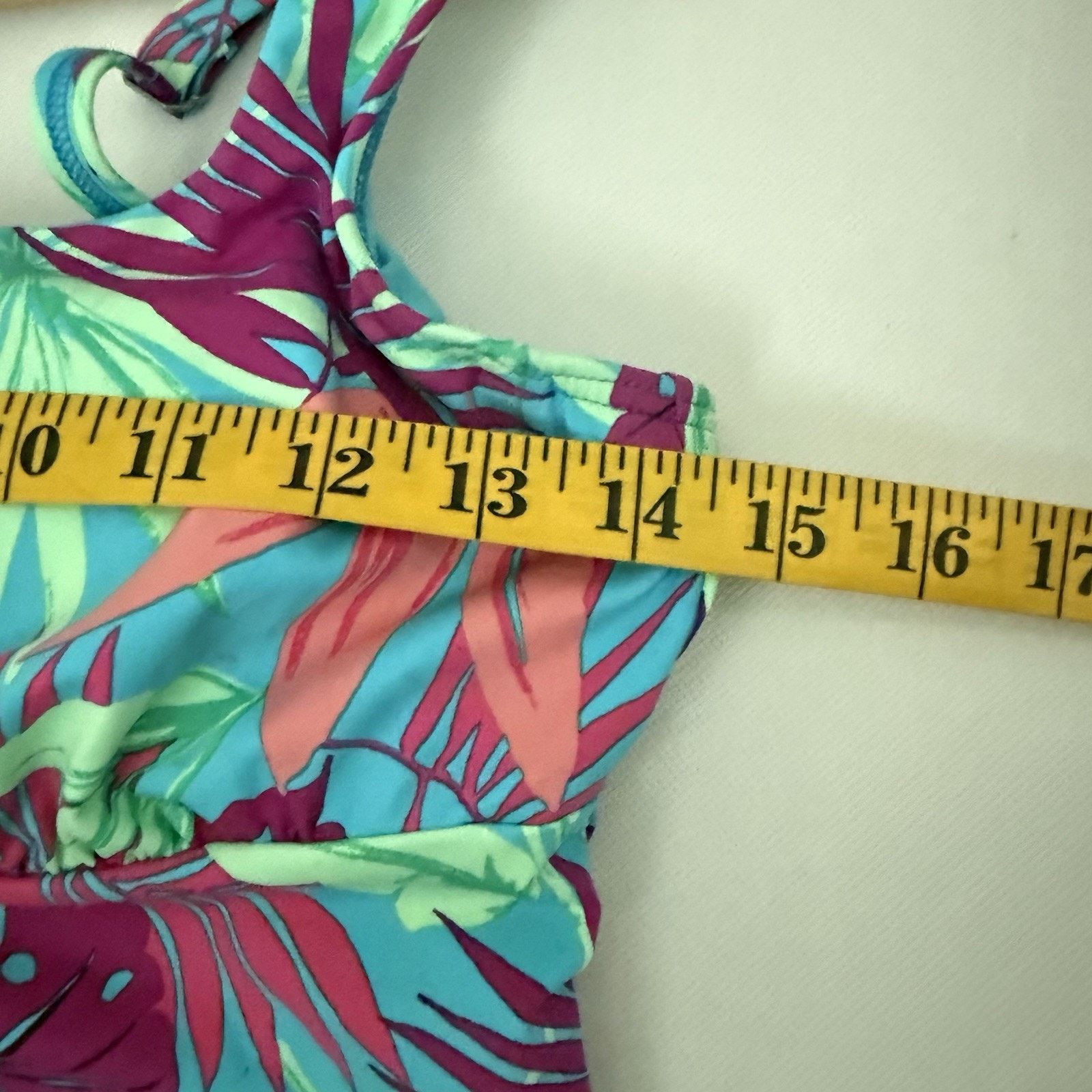 Lands' End Lands End Tropical Palms Wireless Padded Squareneck Tankini Size S / US 4 / IT 40 - 4 Thumbnail