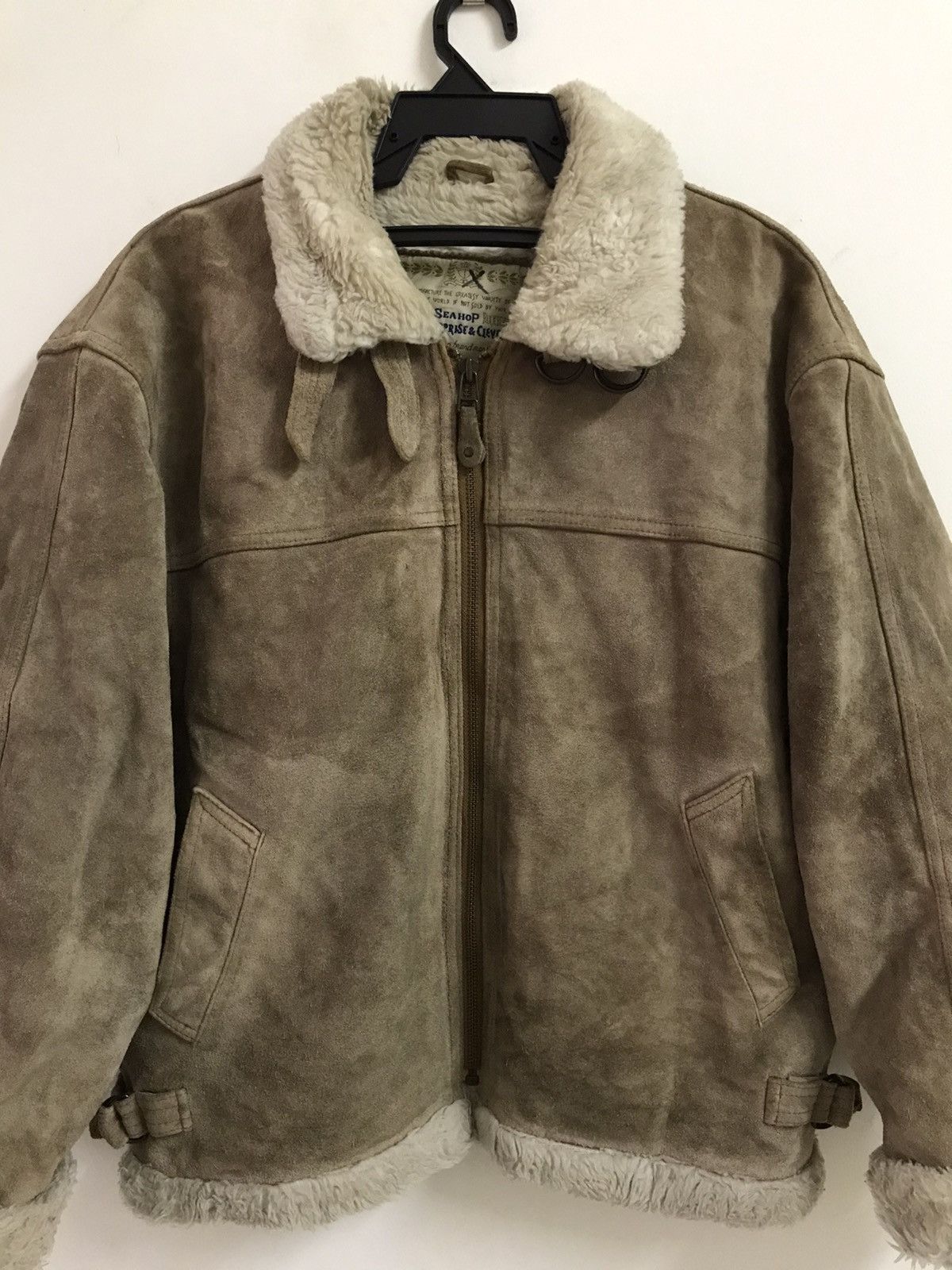Japanese Brand Vintage Seahop Suede Leather Sherpa Jacket Size US M / EU 48-50 / 2 - 3 Thumbnail