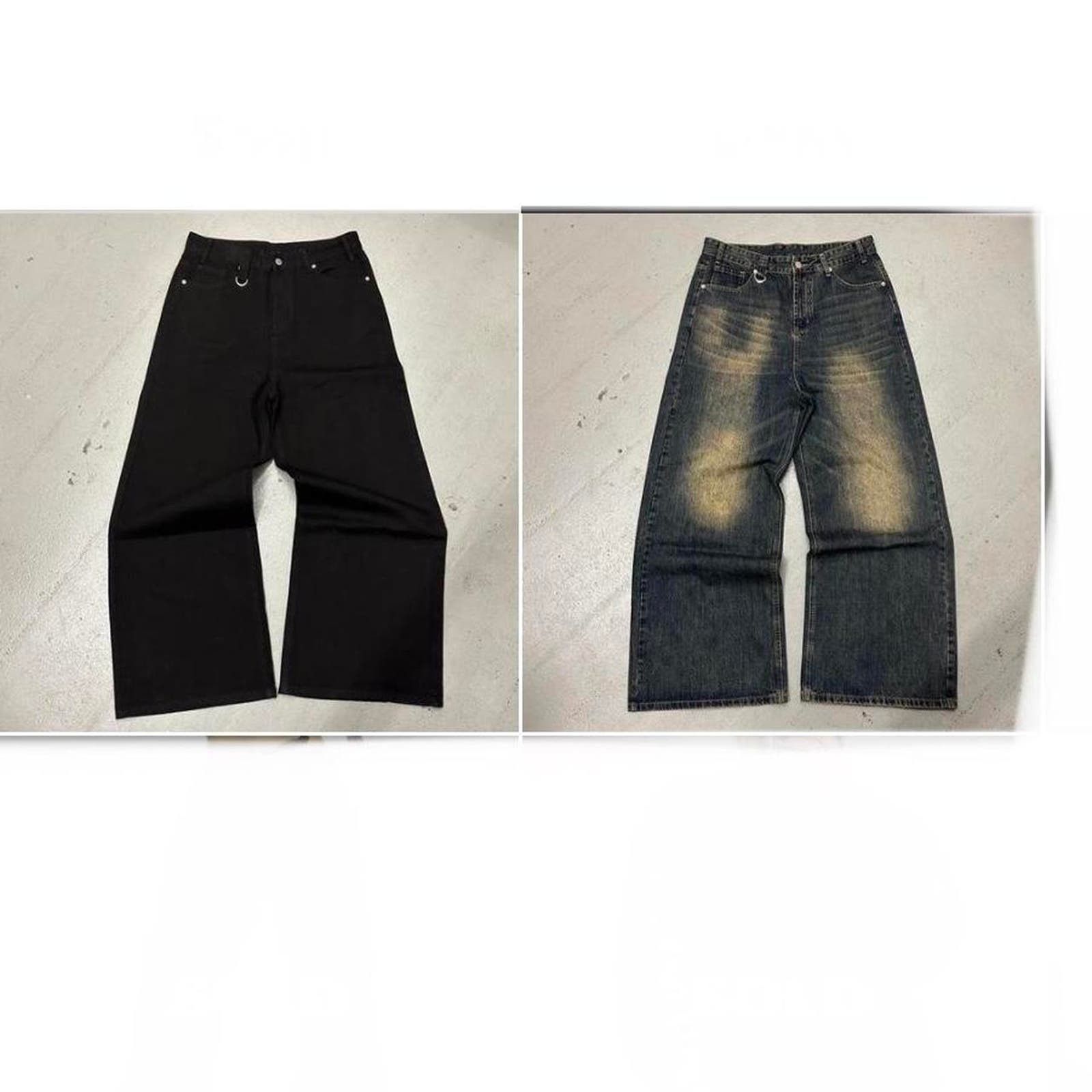 Image of Vintage Baggy Y2K Urban Wide Leg Denim Skater Jeans Men 30 in Black