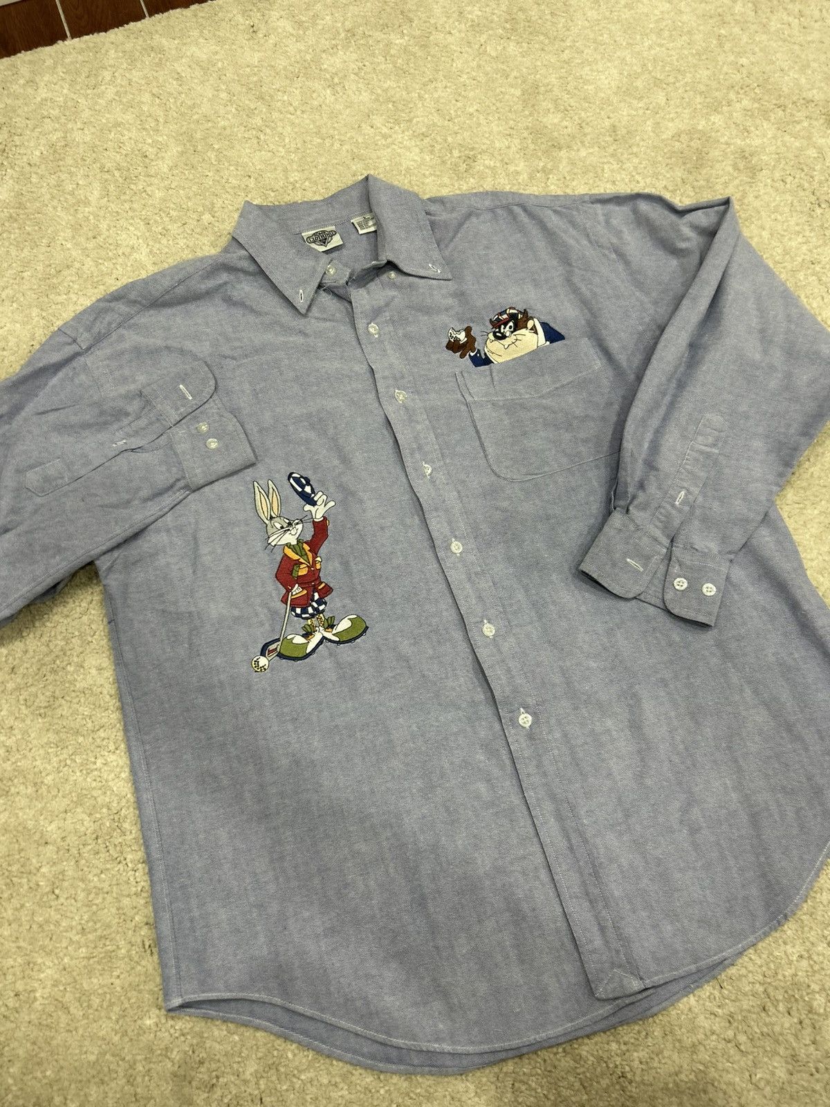 Acme Clothing Looney Tunes Warner Bros bugs Bunny Golf taz button shirt Size US L / EU 52-54 / 3 - 1 Thumbnail