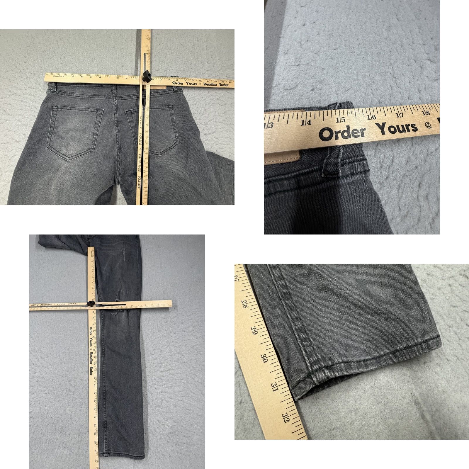 Sandro Sandro Paris Jeans Mens 30 Gray Skinny Distressed Ripped Stretch Denim Pants (Slim) Size US 30 / EU 46 - 8 Thumbnail