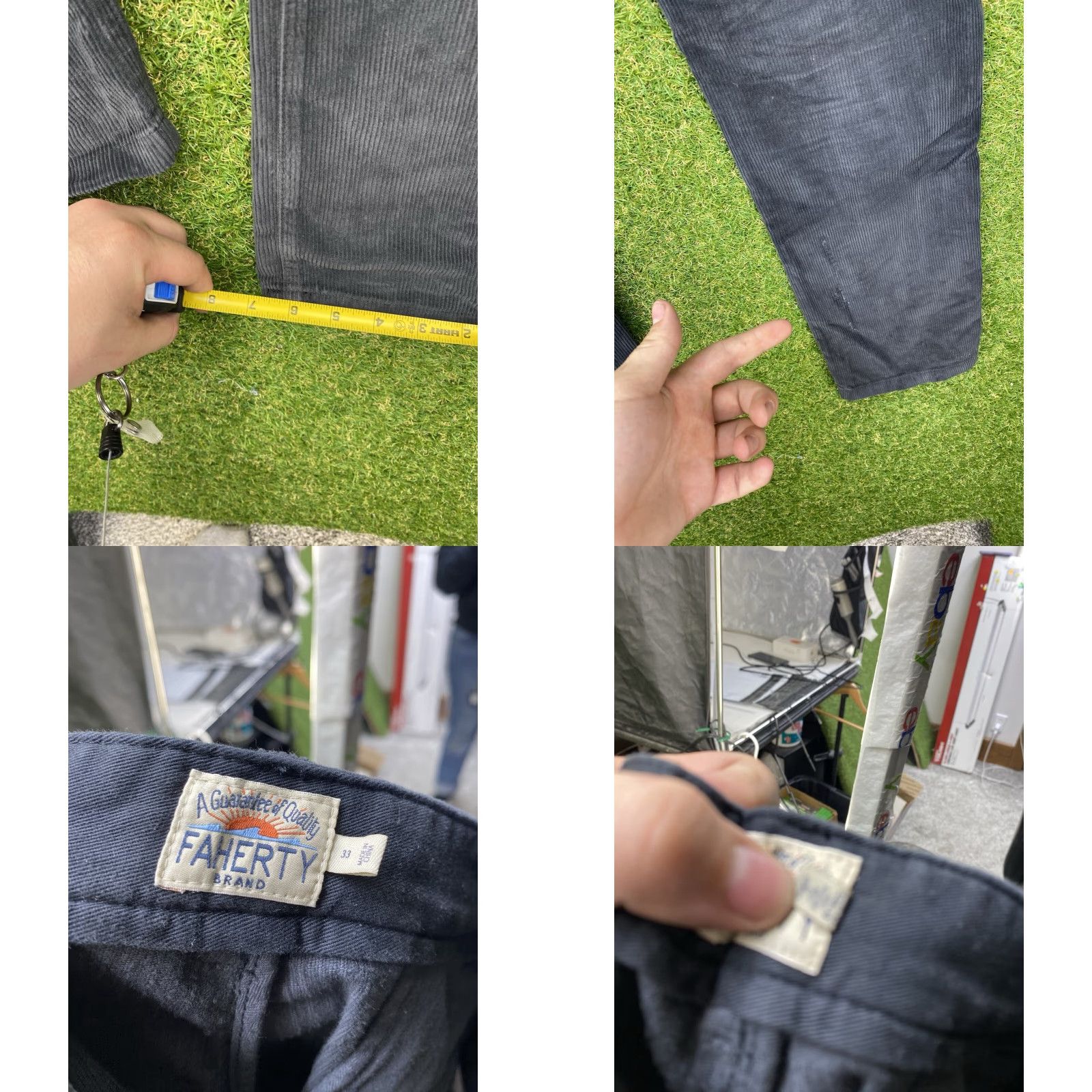 Faherty Faherty Pants Mens 33 33x32 Corduroy Slim Straight Blue Grey Slacks Casual Y2K Shirt Size US 33 - 8 Thumbnail