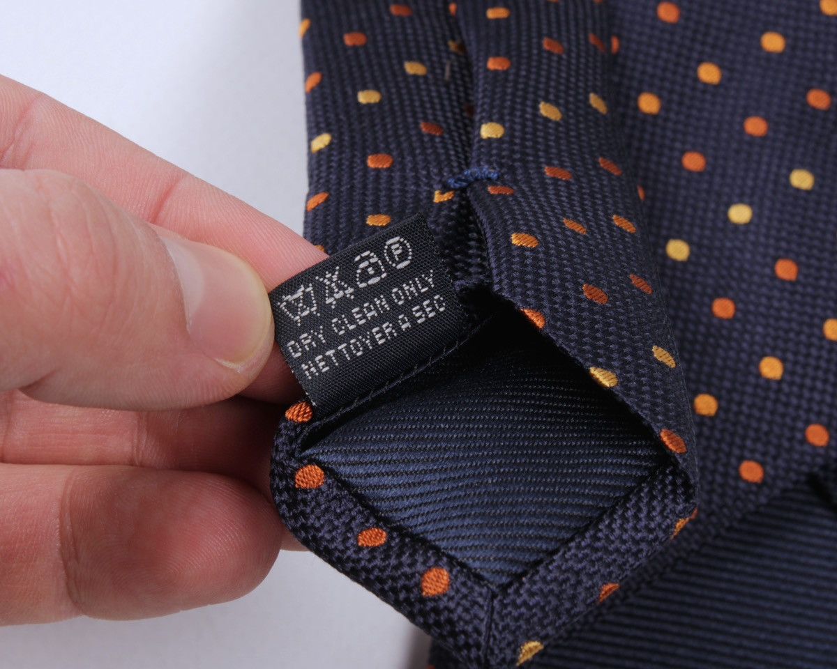 Canali × Designer CANALI Polka Dot Navy Blue Silk Tie Size ONE SIZE - 9 Thumbnail