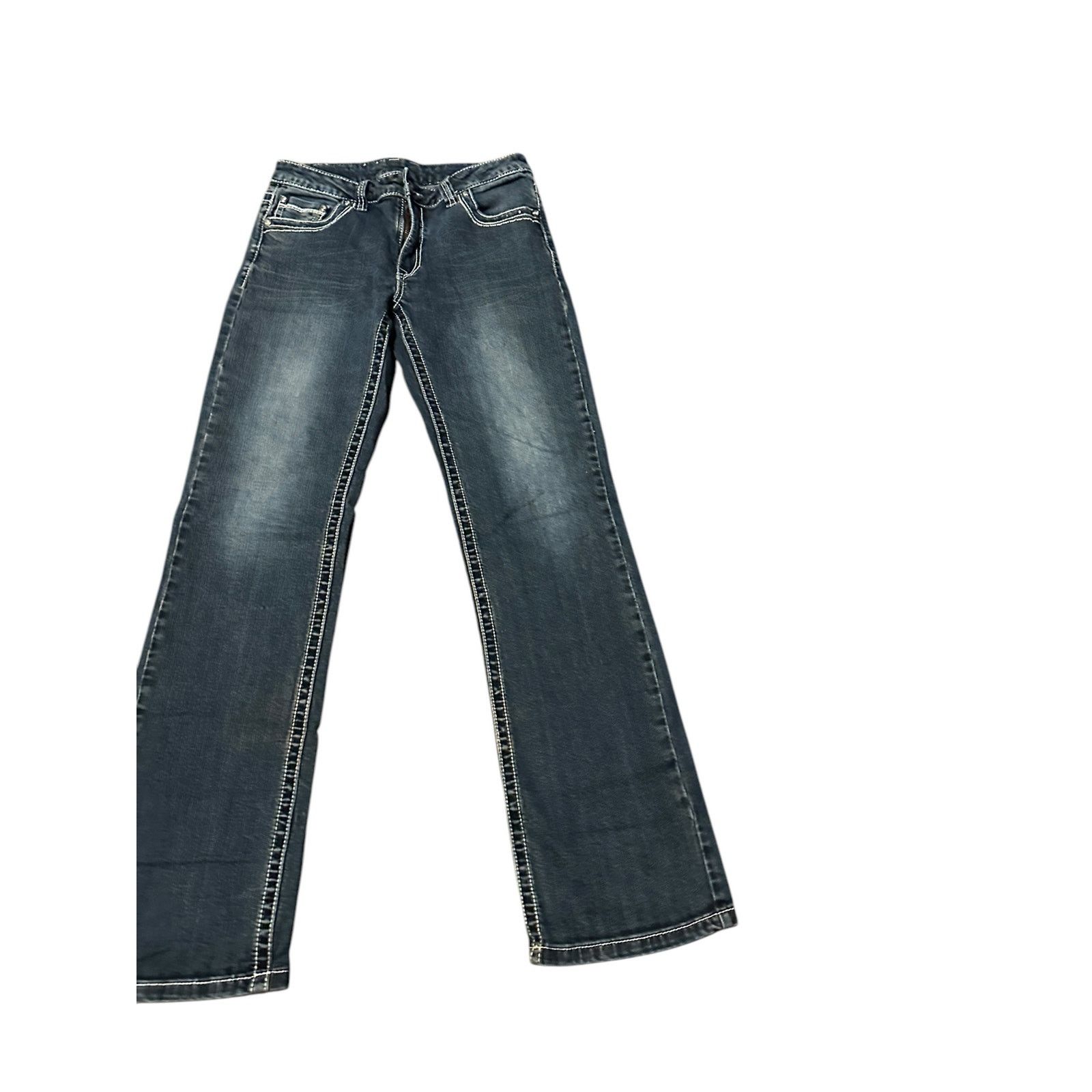 Other Medium Wash Blue Embroidery Bootcut Western Denim Jeans Size 31" - 5 Thumbnail