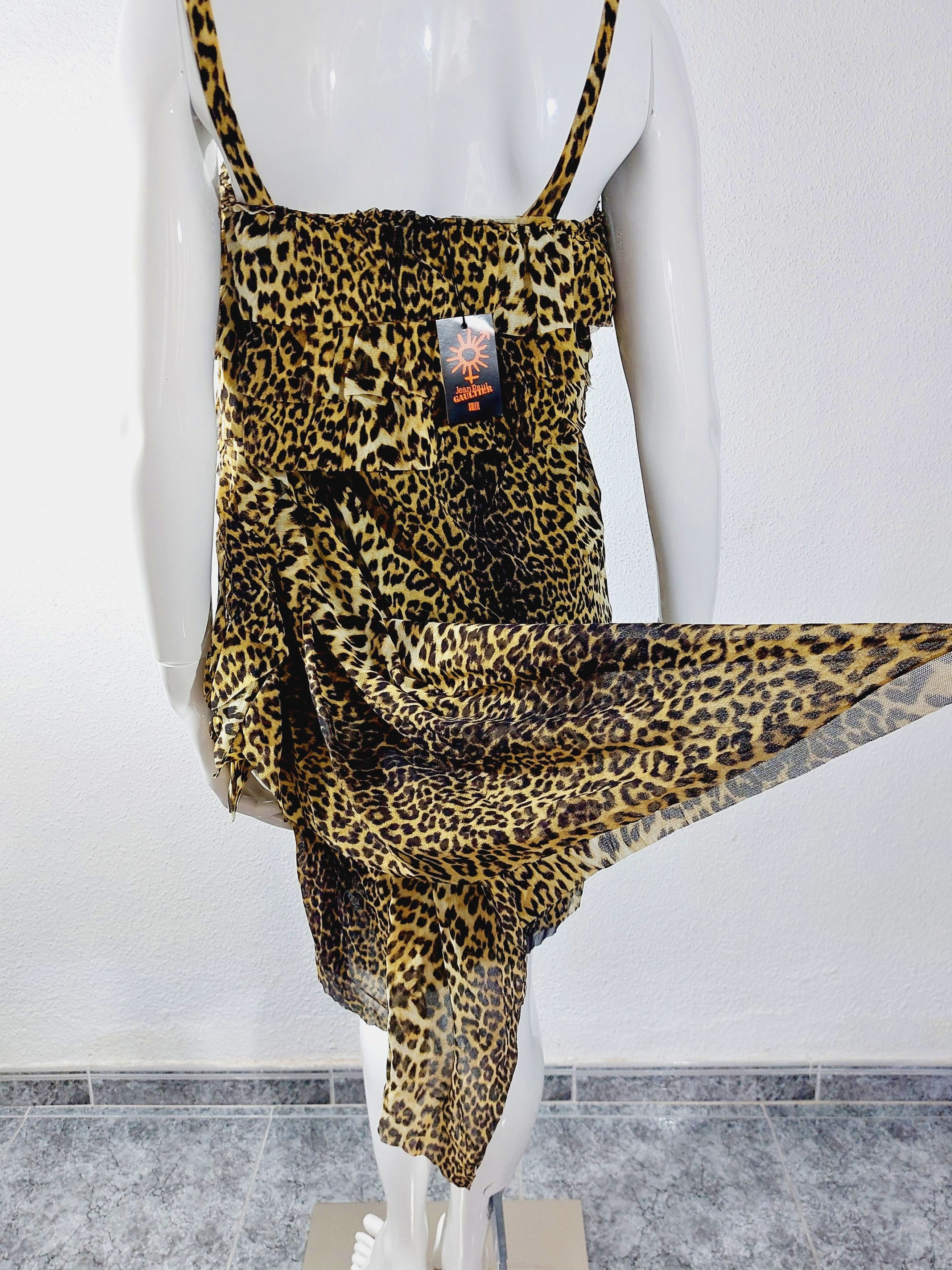Jean Paul Gaultier Jean Paul Gaultier Mesh Tarzan Jane Leopard Tiger Dress Size L / US 10 / IT 46 - 11 Thumbnail