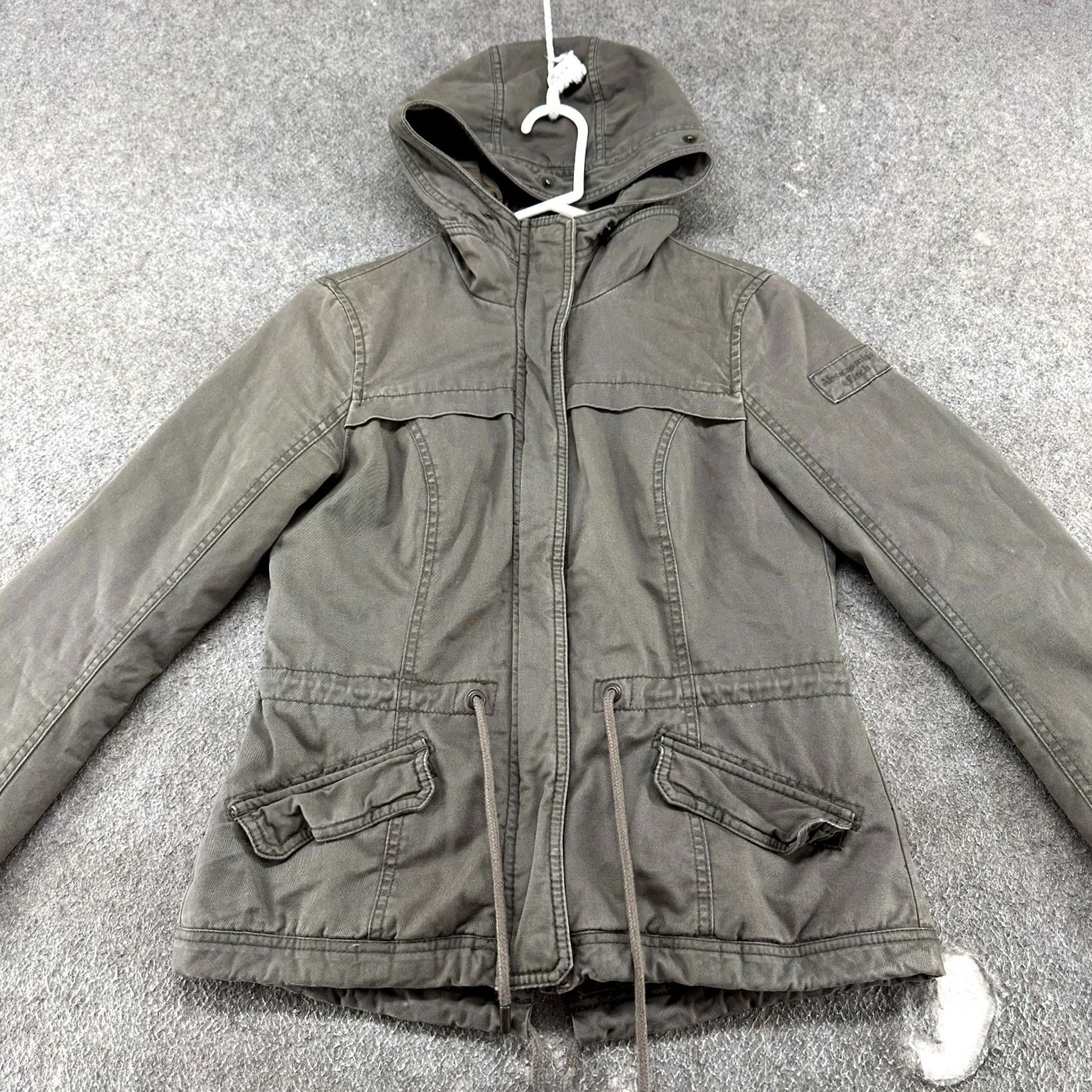Abercrombie & Fitch VINTAGE Abercrombie & Fitch Parka Jacket Womens Small Green Hooded Lined Army Winter Casual Womens Size S / US 4 / IT 40 - 3 Thumbnail