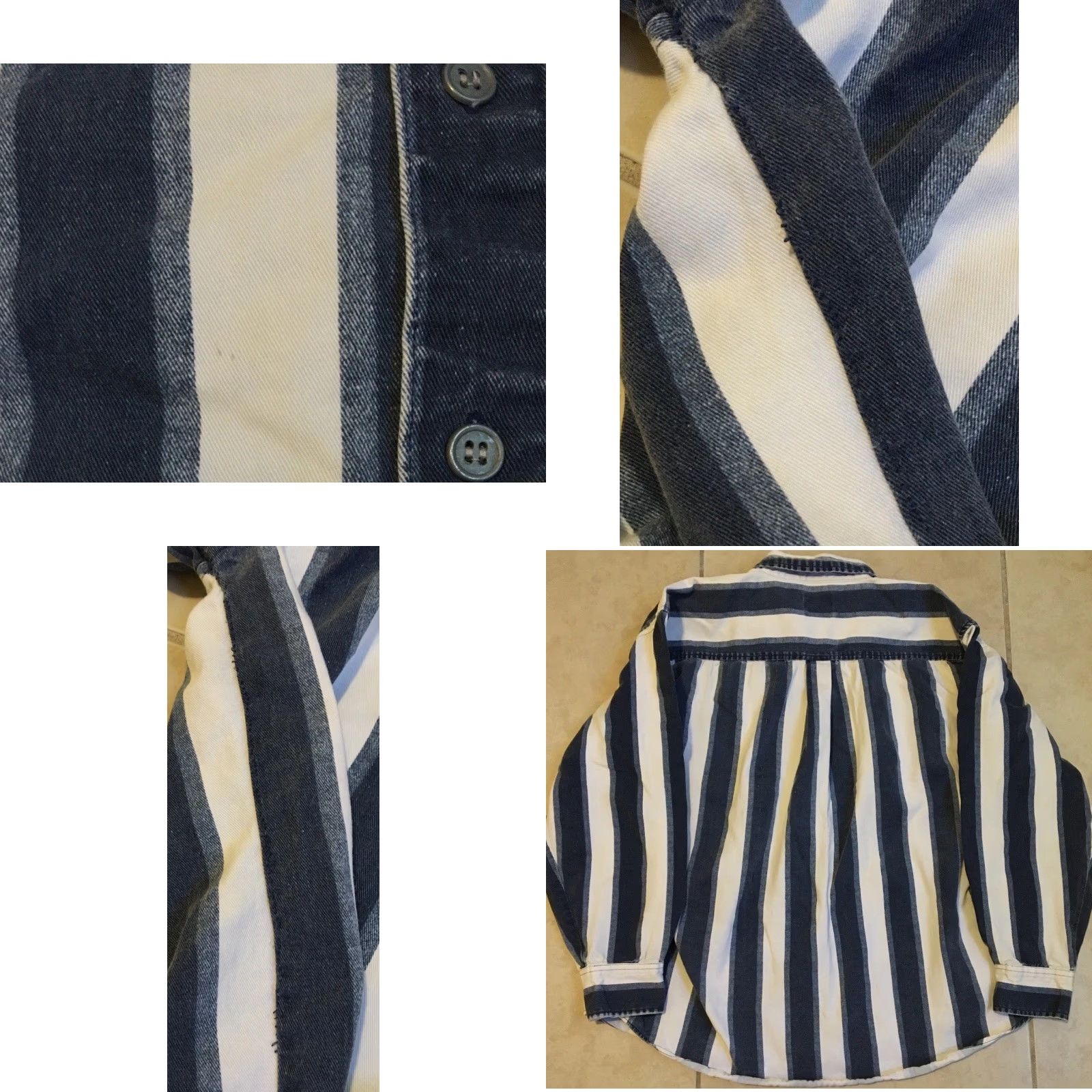 Gotcha VINTAGE 90s Striped Faded Button-Up Shirt L Blue 70s 80s Grunge Surf Skate Beach Vaporwave All Over Print Mens Size US L / EU 52-54 / 3 - 8 Thumbnail